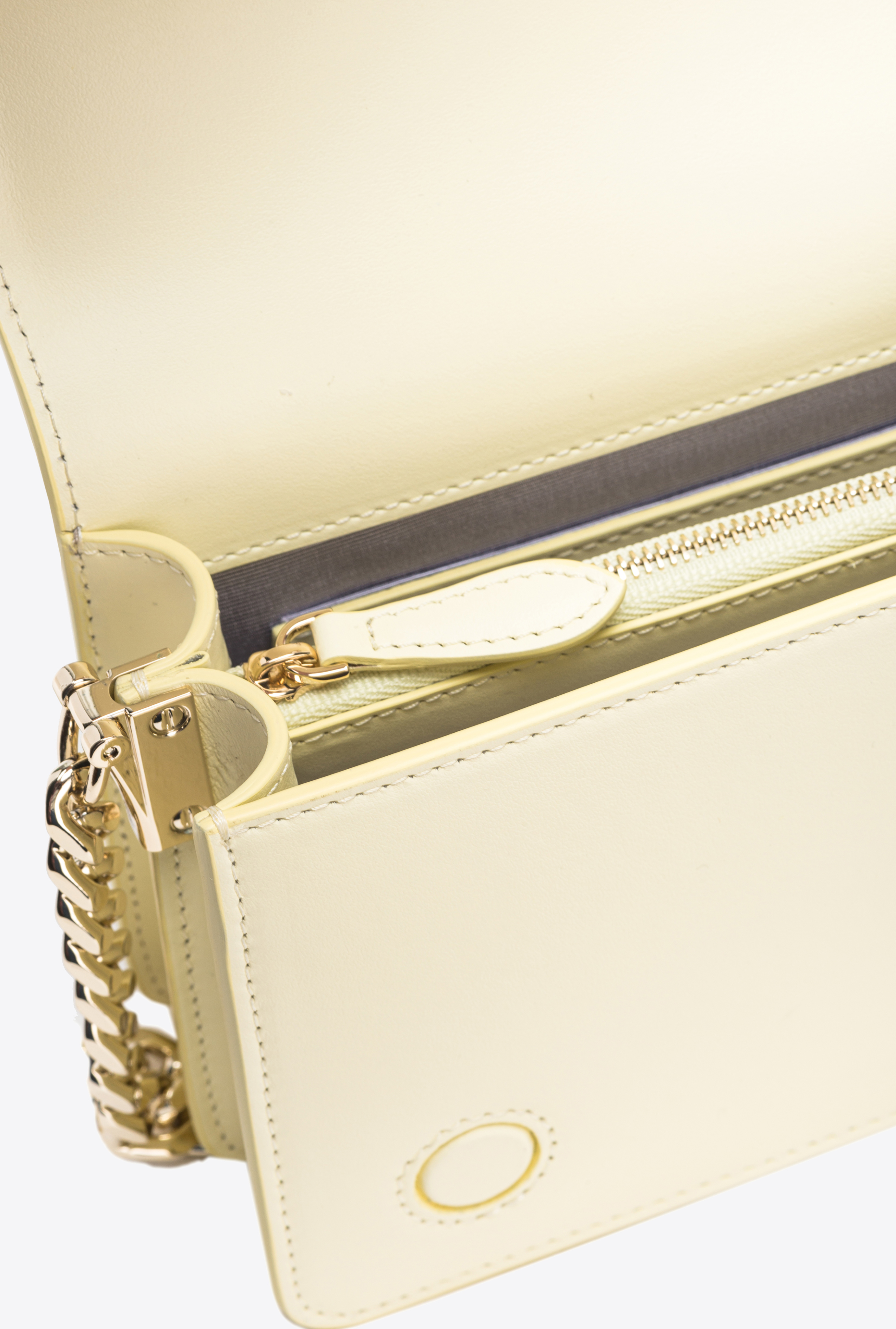Pinko Galleria Mini Click Shoulder Bag In Glitter Reptile In Foin-or Clair