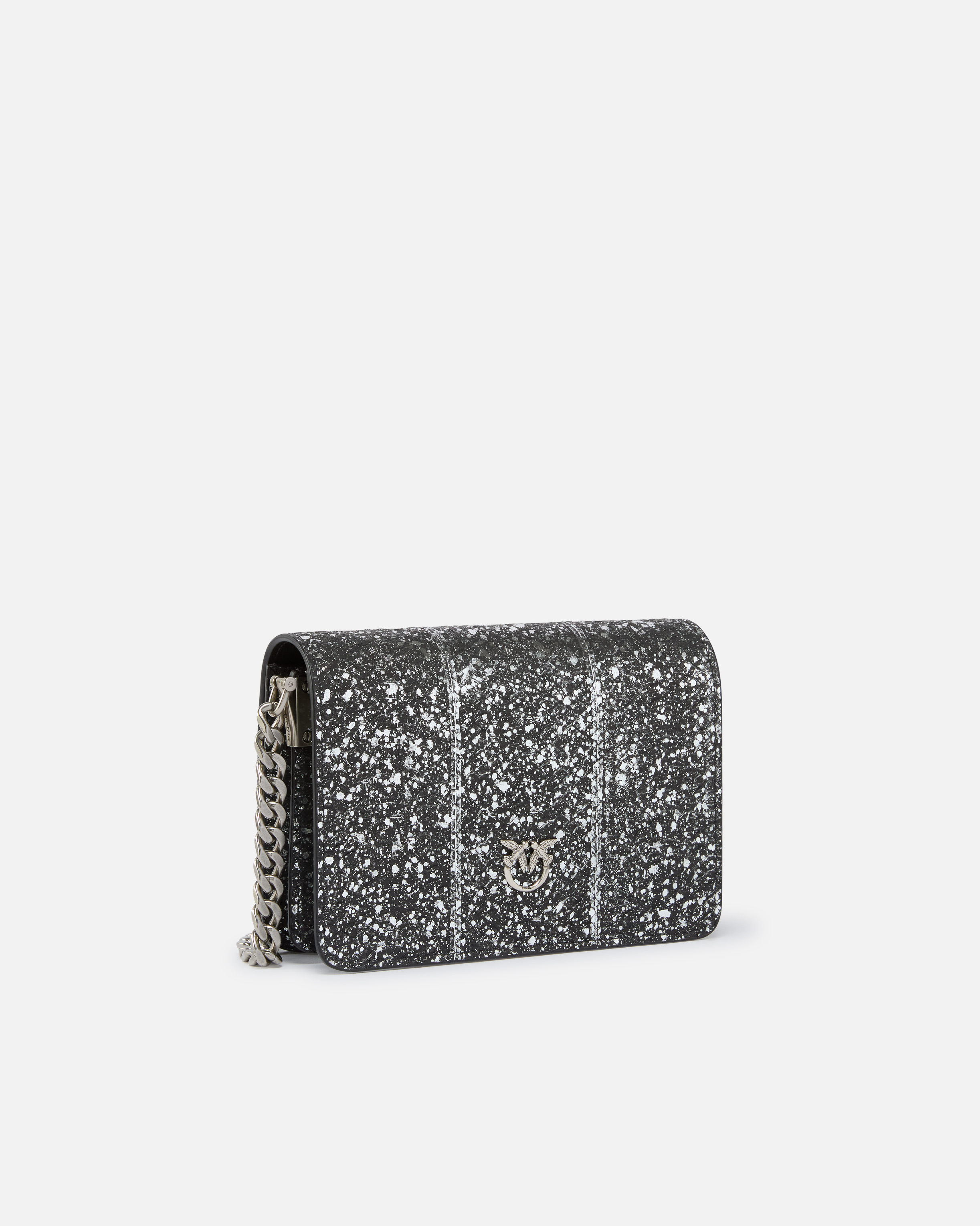 PINKO Galleria Love Bag mini crossbody bag with laminated PINKO Galleria Love Bag mini crossbody bag with laminated