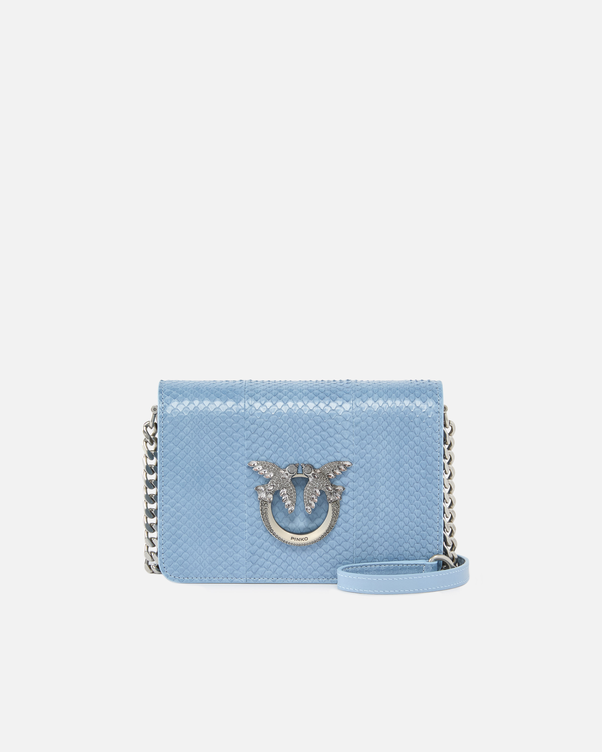 Borsetta a tracolla Mini Love Bag in rettile lucido PINKO Galleria 0