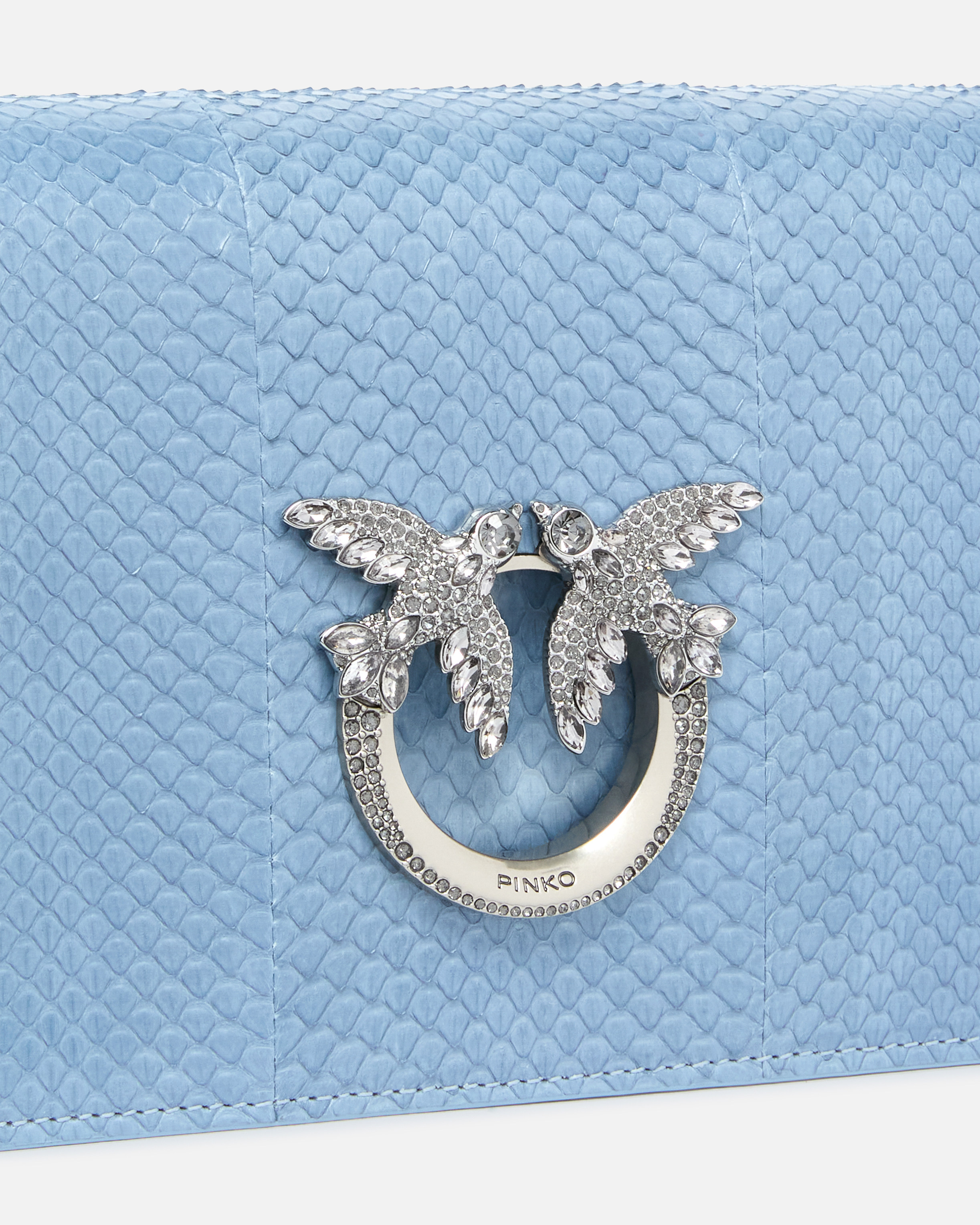 PINKO Galleria Mini Love Bag crossbody bag in shiny reptile