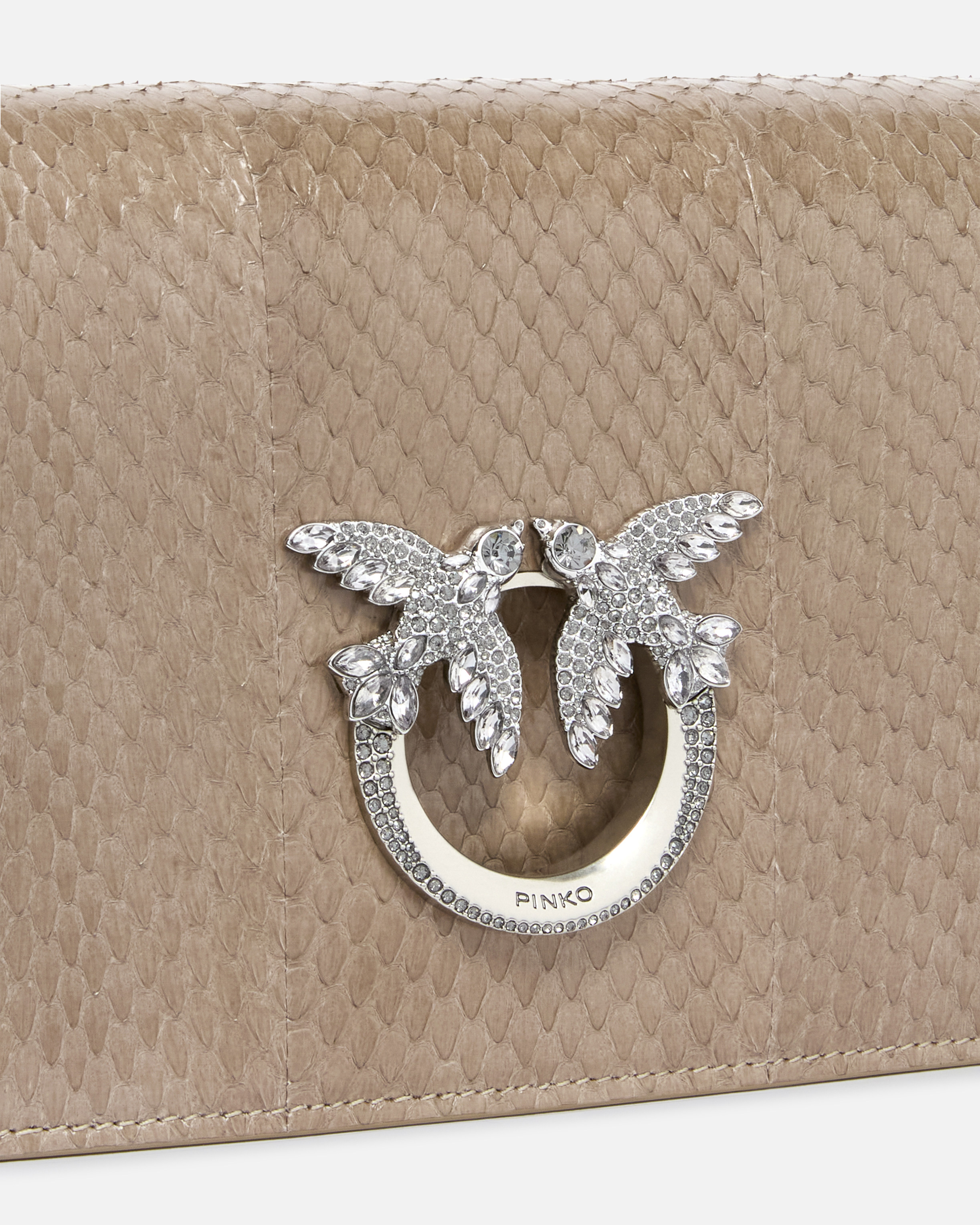 Umhängetasche Mini Love Bag aus glänzendem Reptilleder PINKO Galleria 2