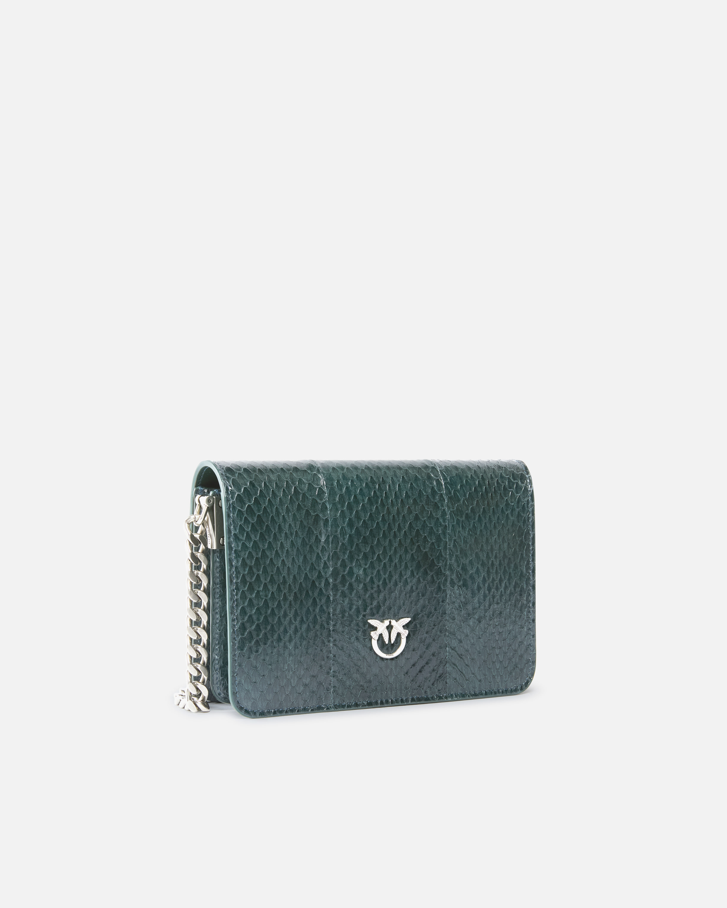 Petit sac à bandoulière Mini Love Bag en reptile brillant PINKO Galleria - Vert - large