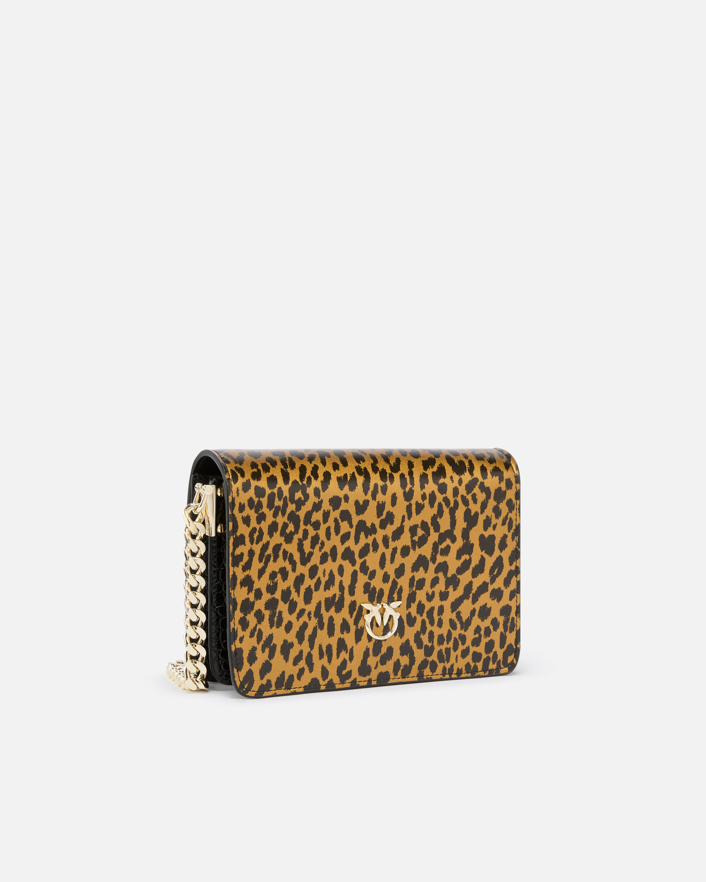 Pinko Mini Love Bag Leopard Print Crossbody Bag  Galleria. In Gold/black-light Gold