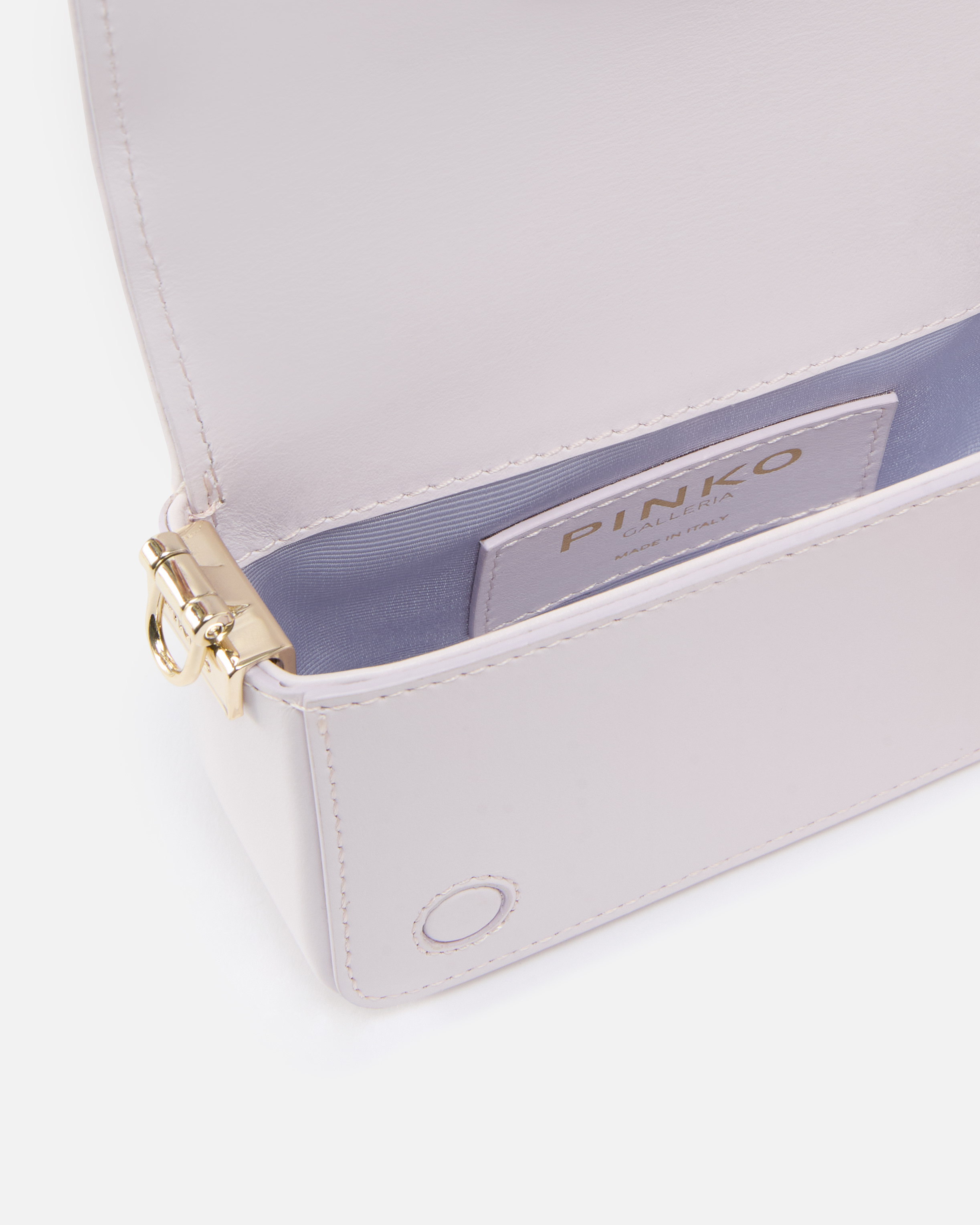 Pinko Galleria Full-rhinestone Micro Love Bag Click In Dégradé Orchidée-or Clair