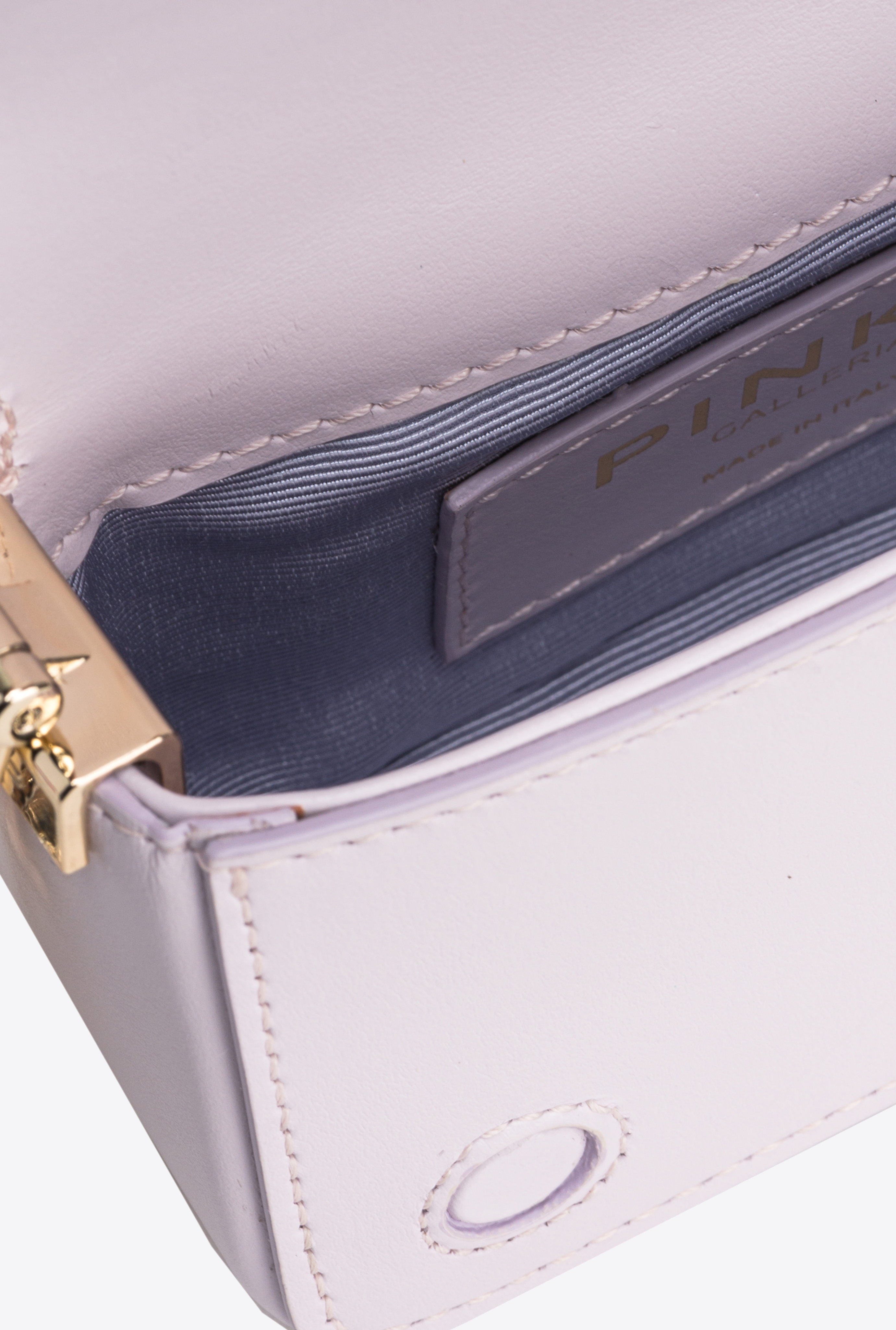 Pinko Galleria Full-rhinestone Micro Love Bag Click In Dégradé Orchidée-or Clair