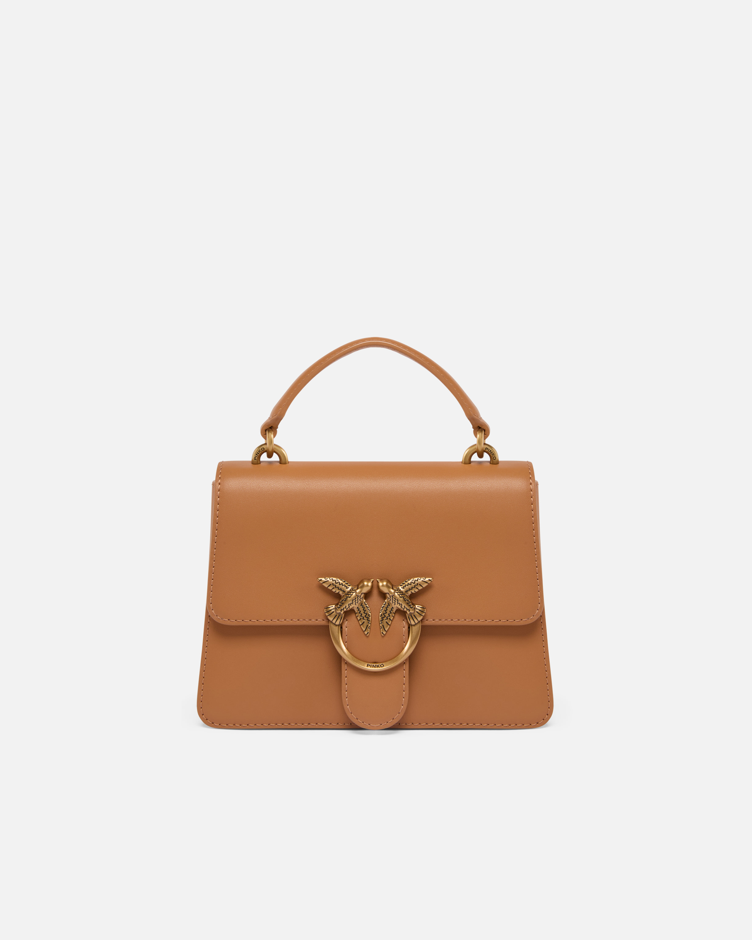 Pinko Mini Love Bag One Top Handle Light Simply In Torrone-antique Gold
