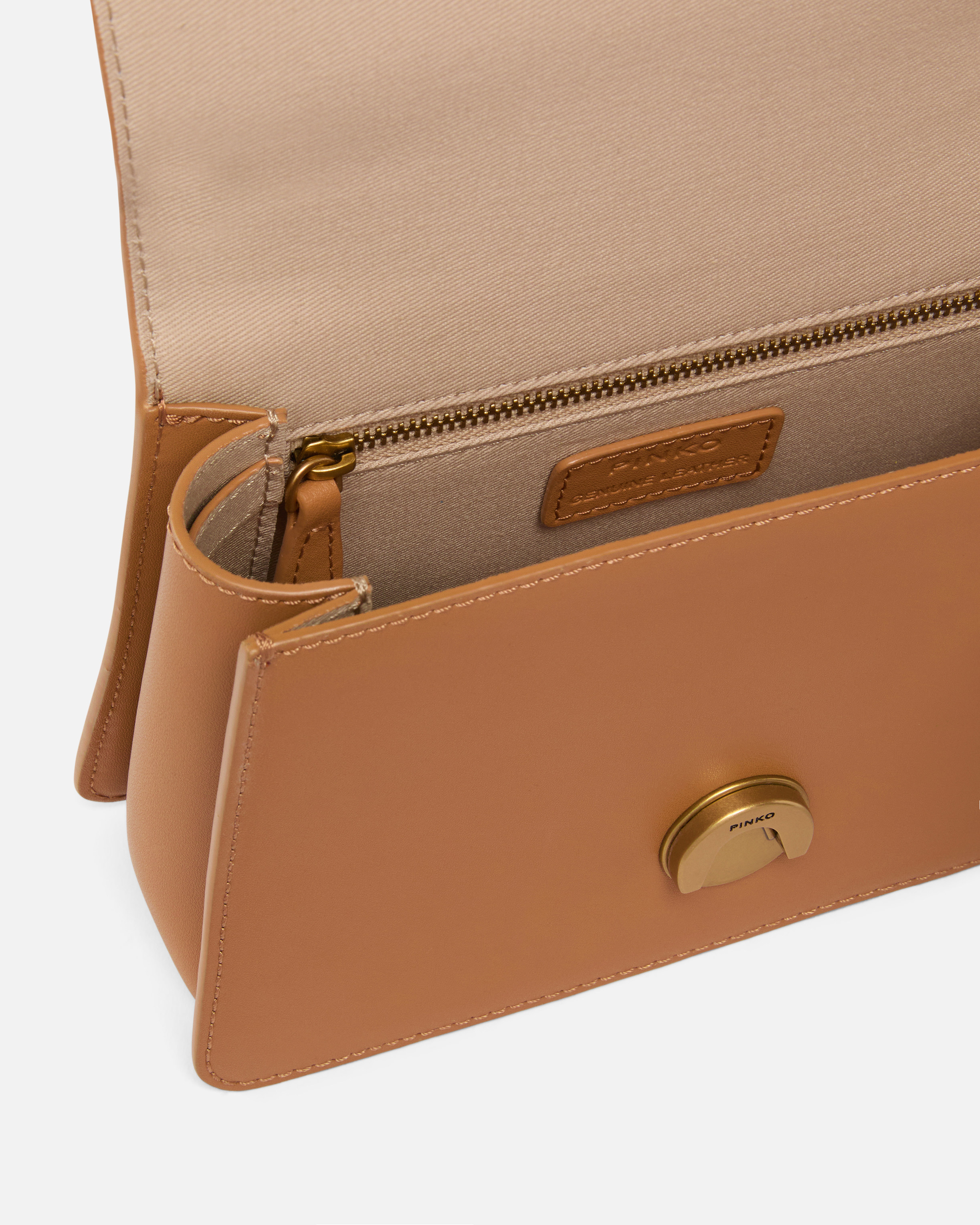 Pinko Mini Love Bag One Top Handle Light Simply In Torrone-antique Gold