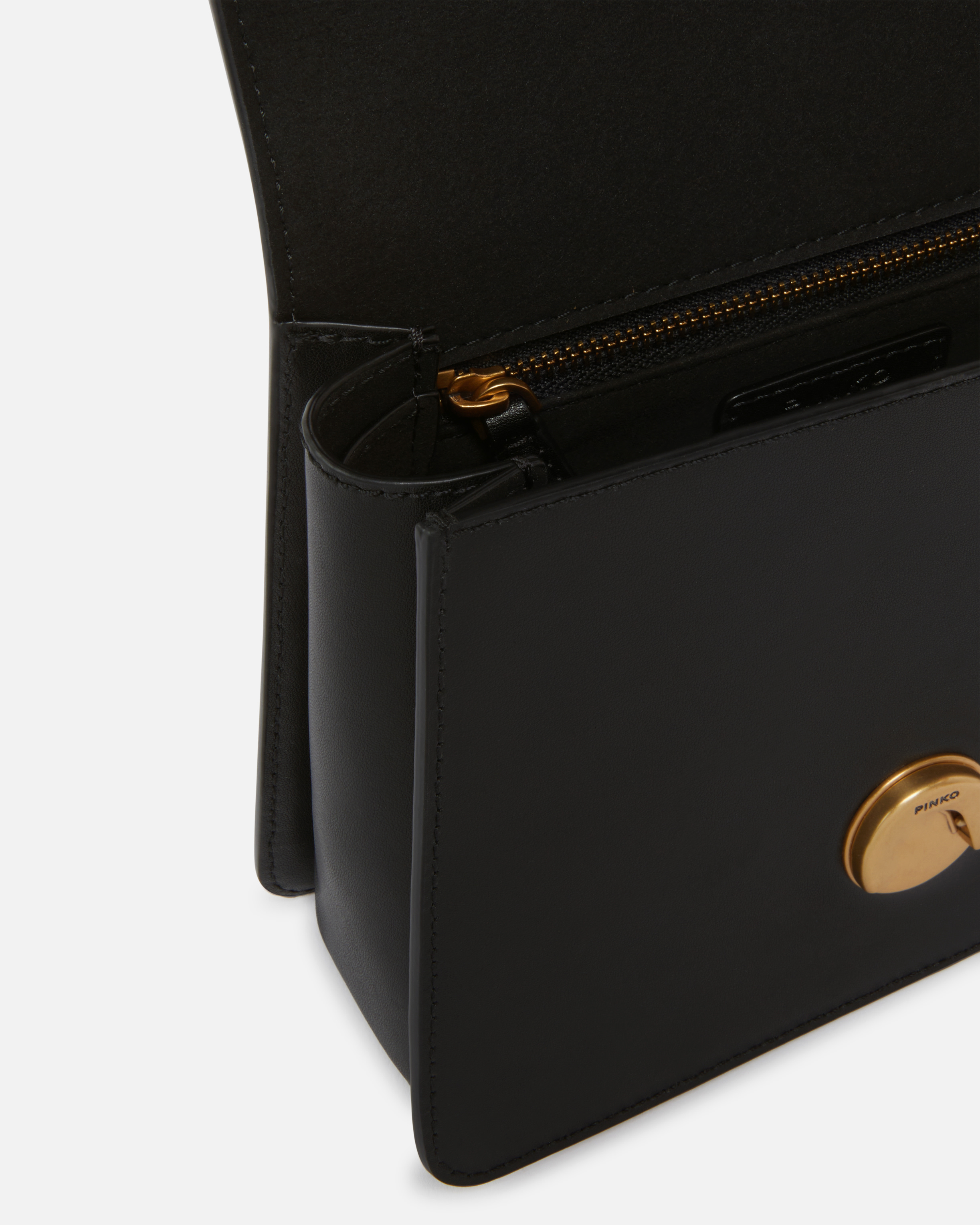 Pinko Mini Love Bag One Top Handle Light Simply In Black-antique Gold