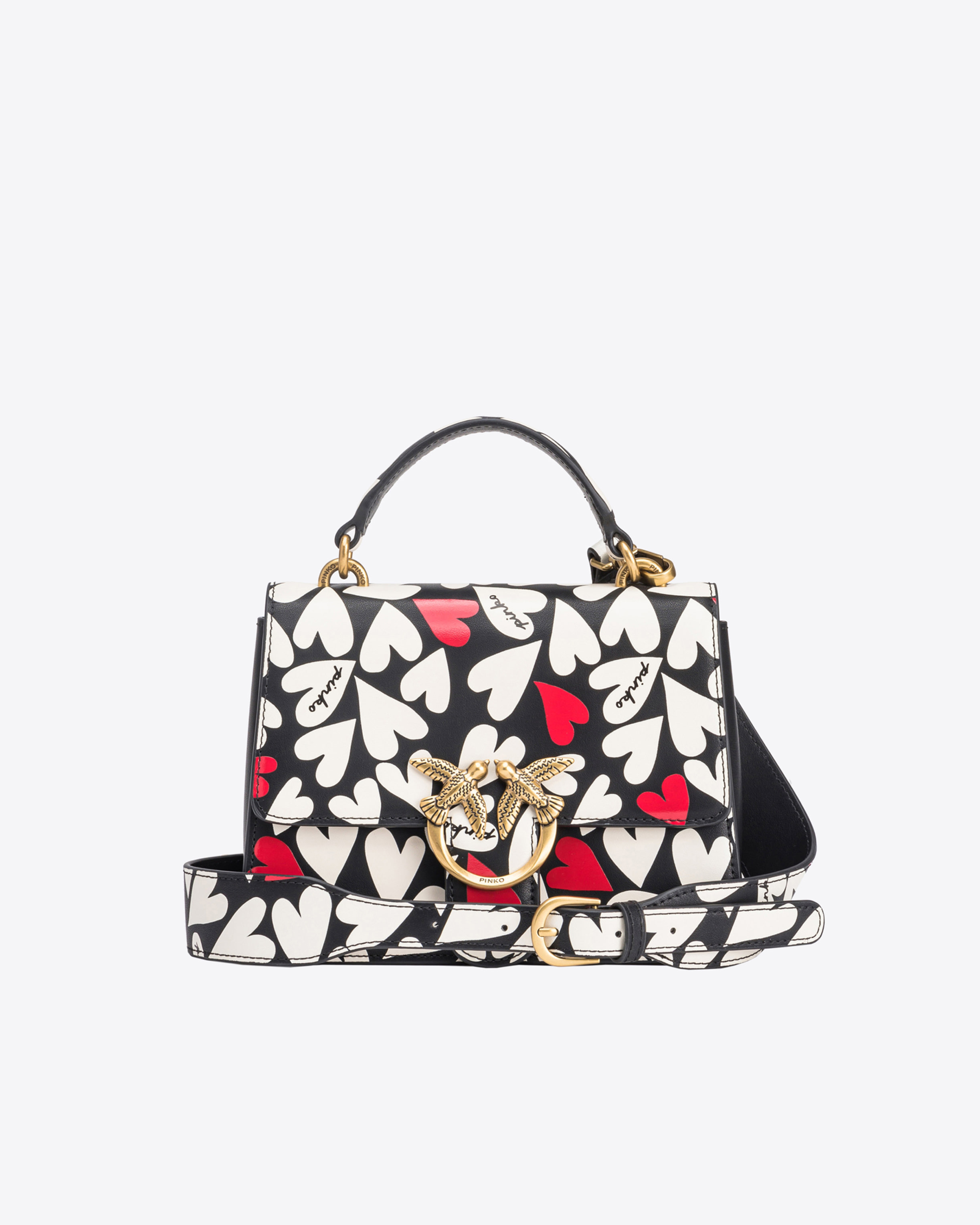 Pinko Mini Love Bag Top Handle Light Herzenprint