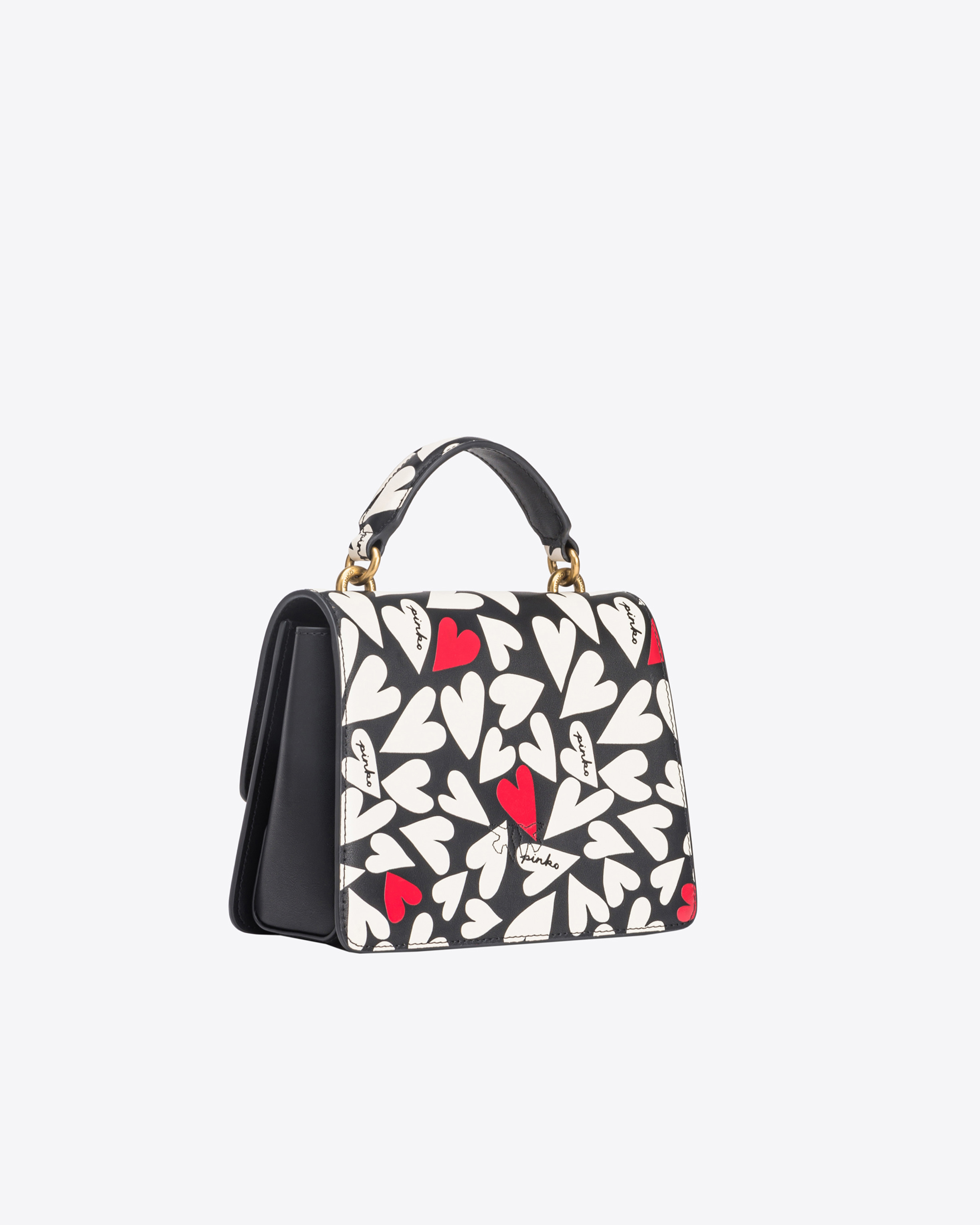 Mini Love Bag Top Handle Light with heart print PINKO → Shop Online