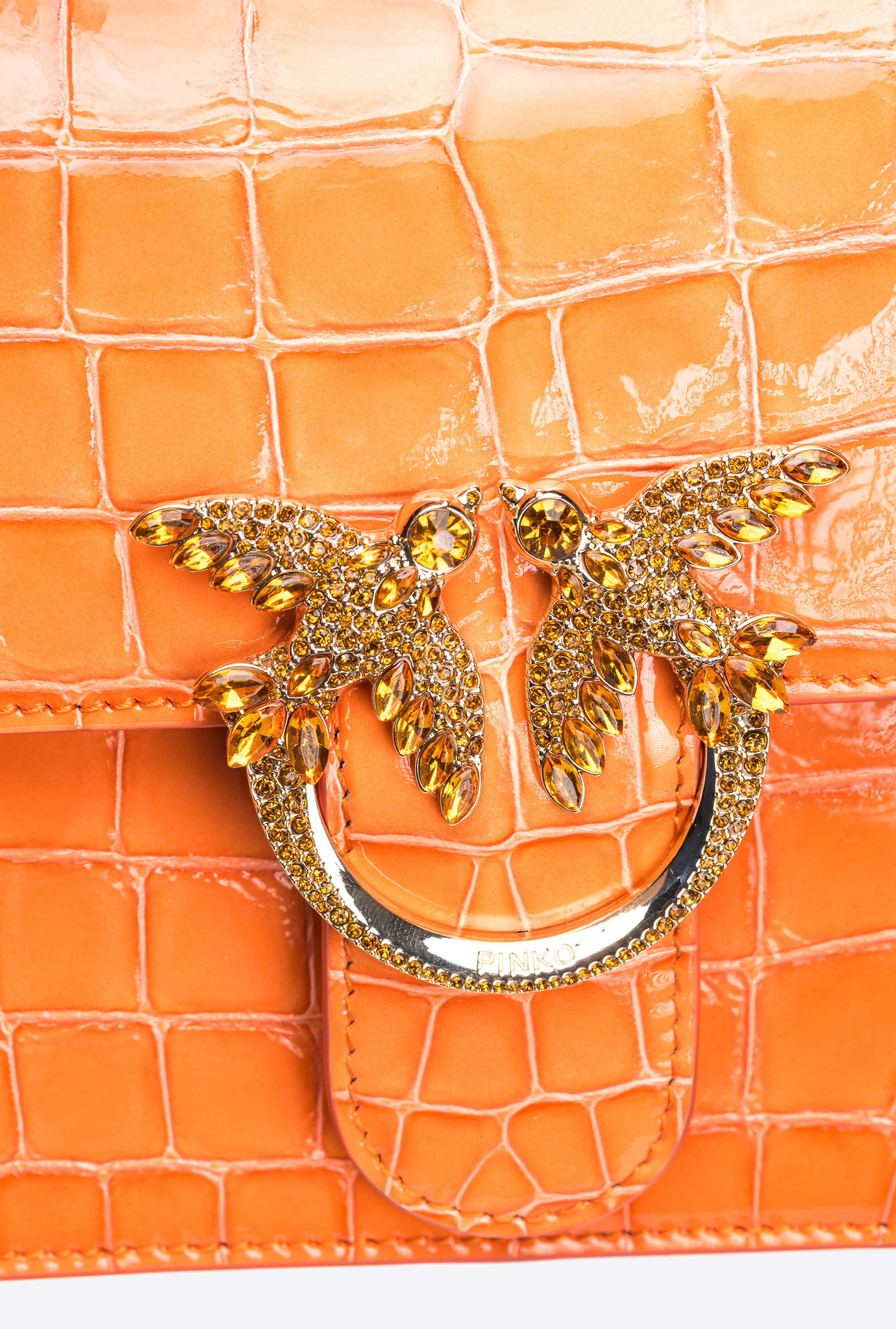 Mini Love Bag One Top Handle Light stampa cocco lucido PINKO Galleria 3