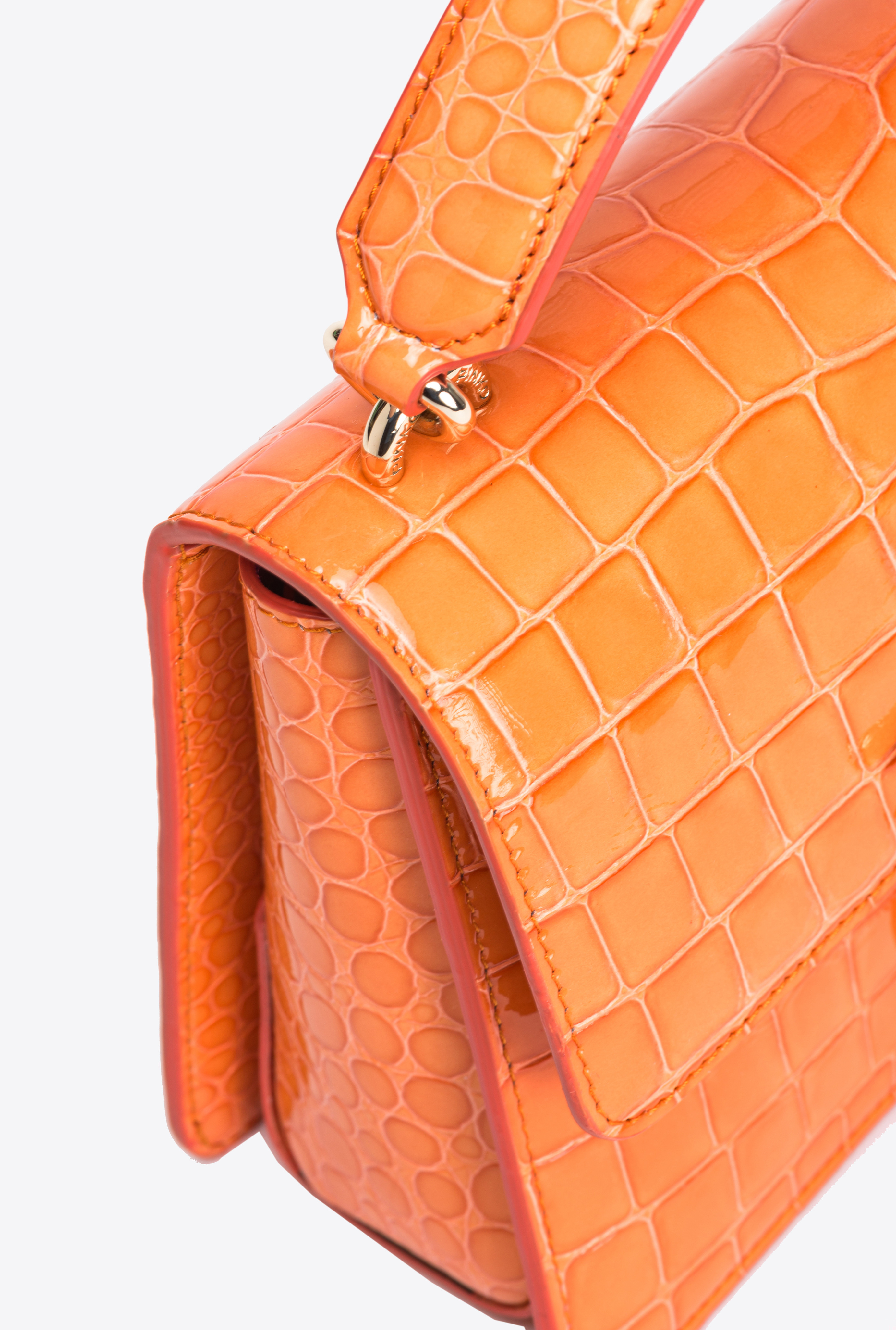 Mini Love Bag One Top Handle Light stampa cocco lucido PINKO Galleria 6