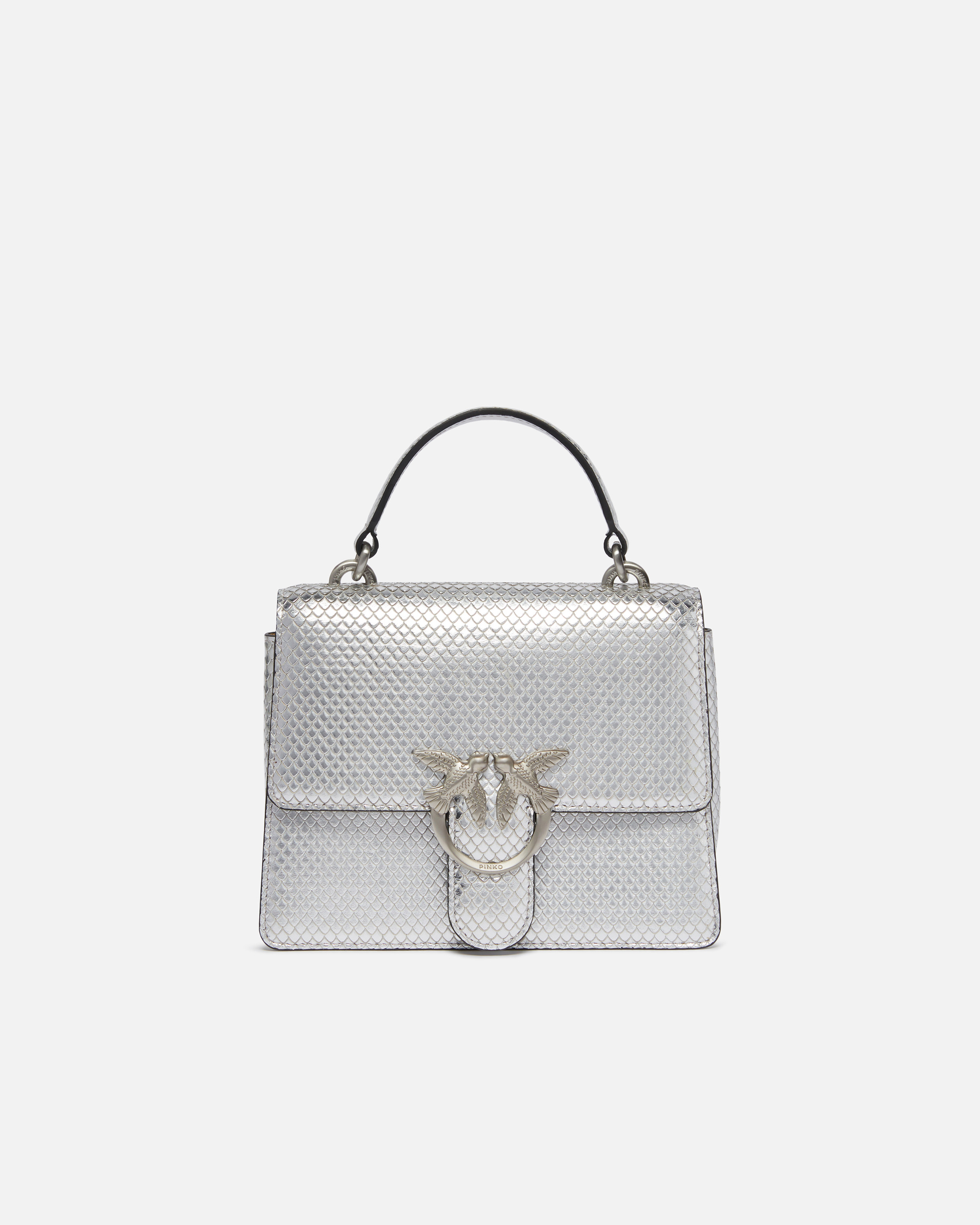 Pinko Laminated Mini Love Bag with shoulder strap