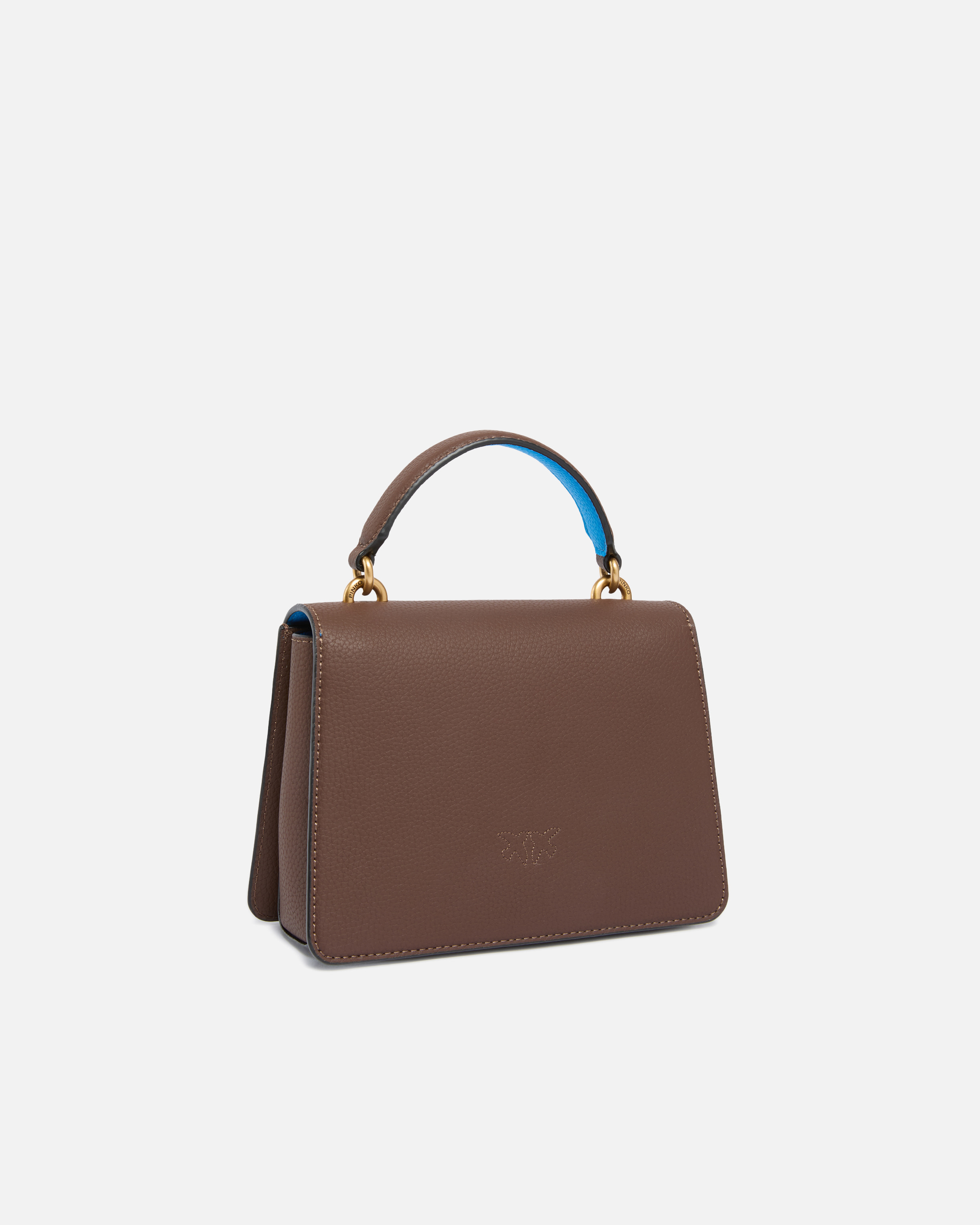 Маленькая сумка Mini Love Bag Top Handle Light из кожи с естественной мереей 1