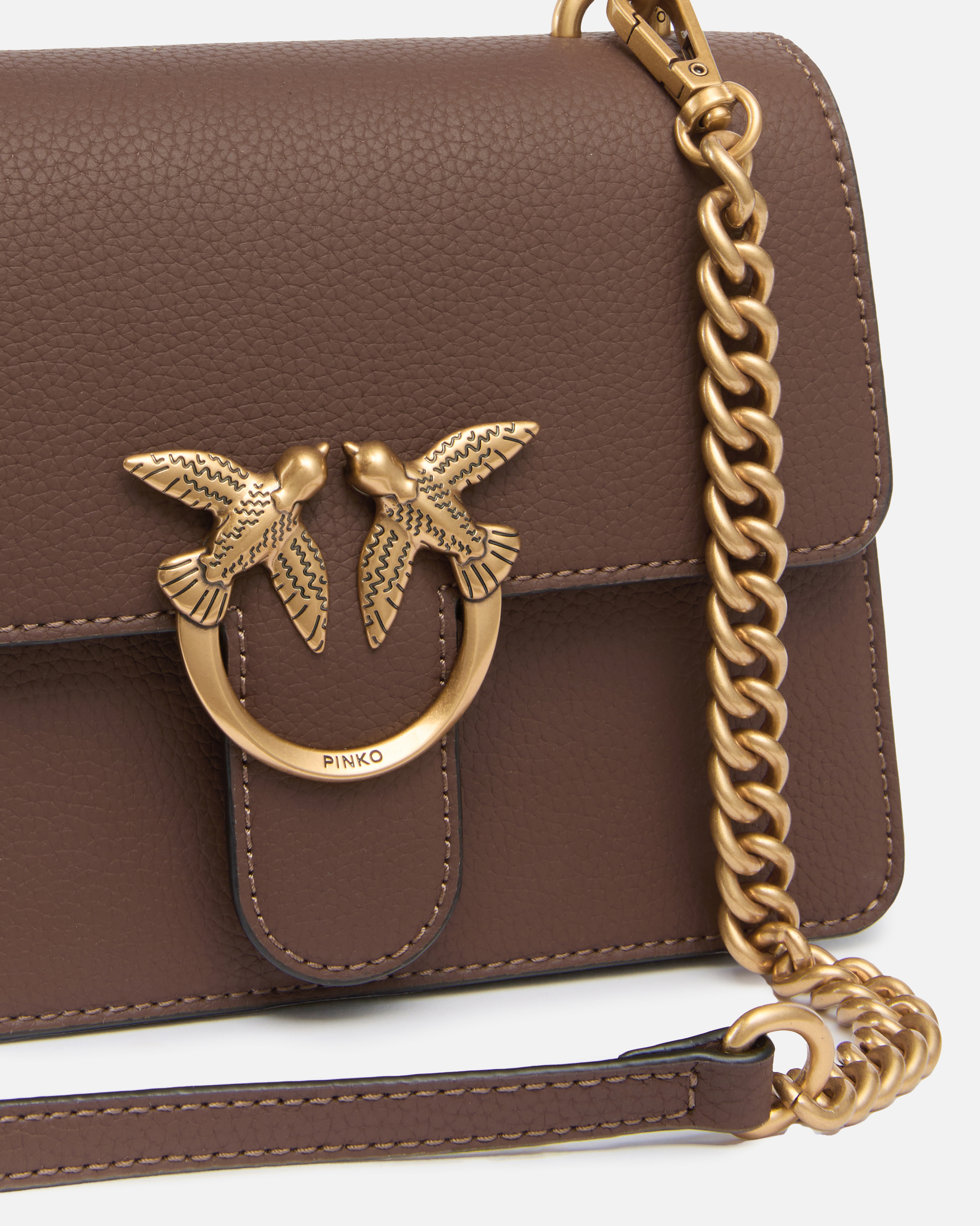 Маленькая сумка Mini Love Bag Top Handle Light из кожи с естественной мереей 2