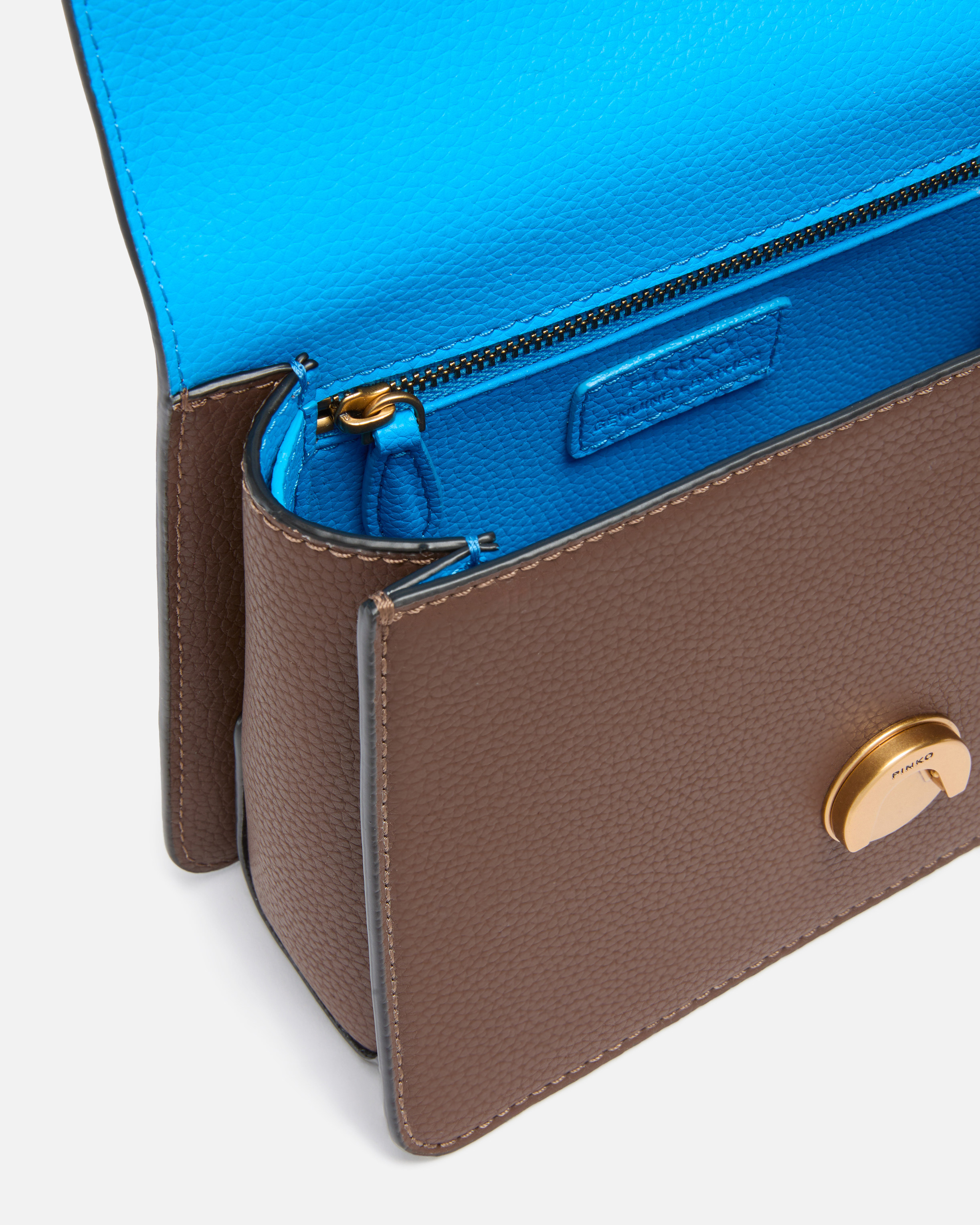 Маленькая сумка Mini Love Bag Top Handle Light из кожи с естественной мереей 3