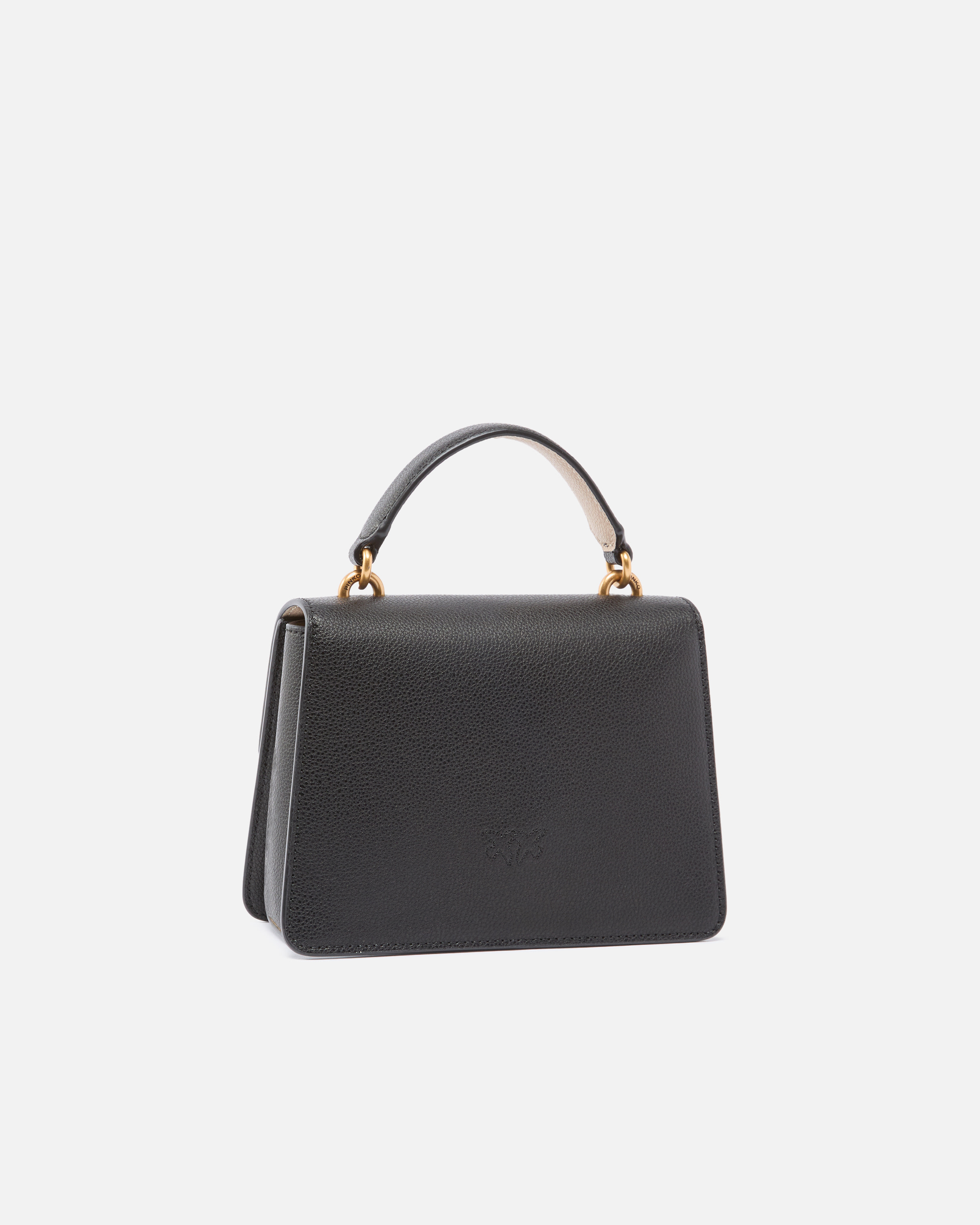 Pinko Mini Love Bag Top Handle Light Handbag In Full-grain Leather