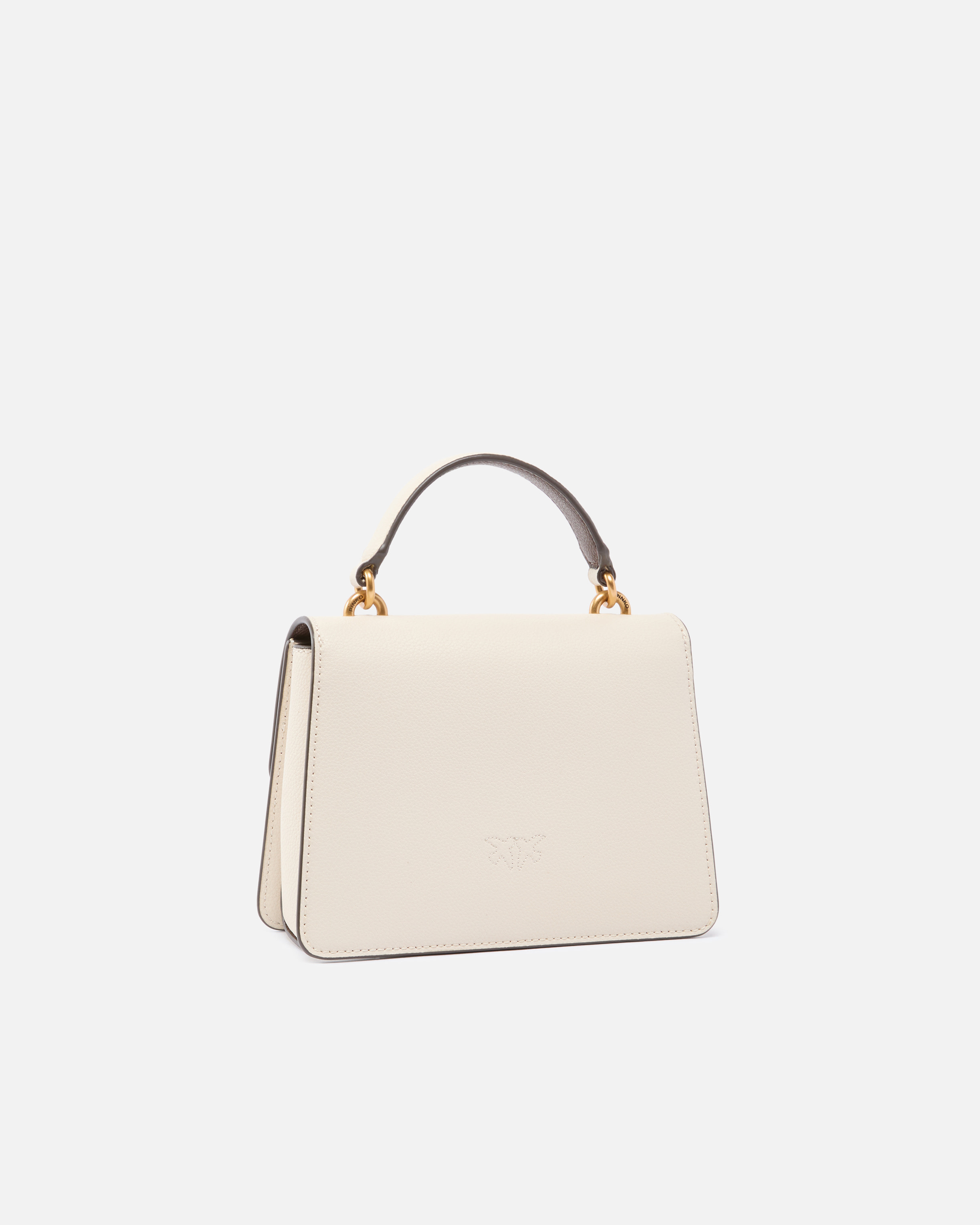 Pinko Mini Love Bag Top Handle Light Handbag In Full-grain Leather