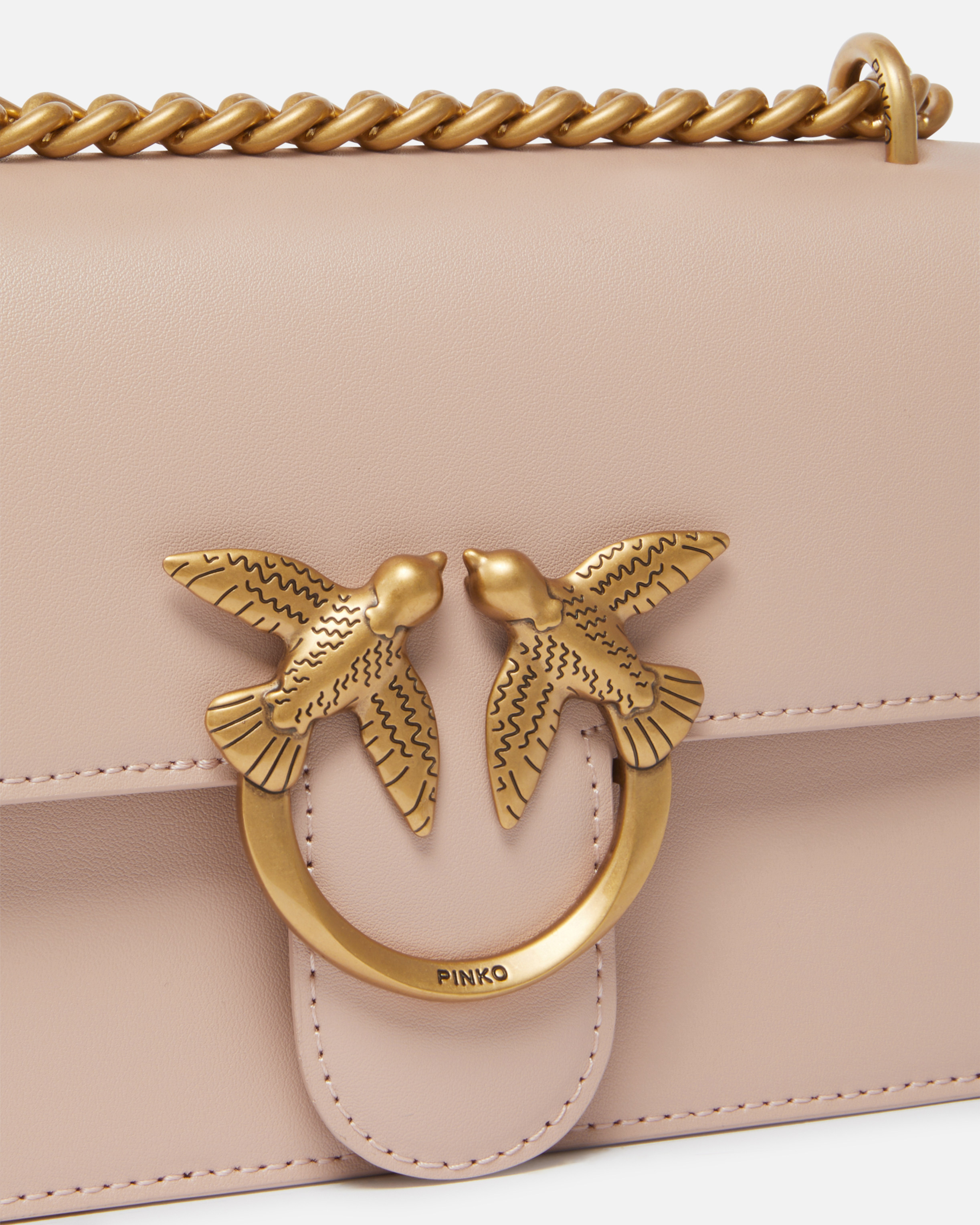 Pinko Classic Love Bag One Simply In Rosa/polvere Rosa-antique Gold