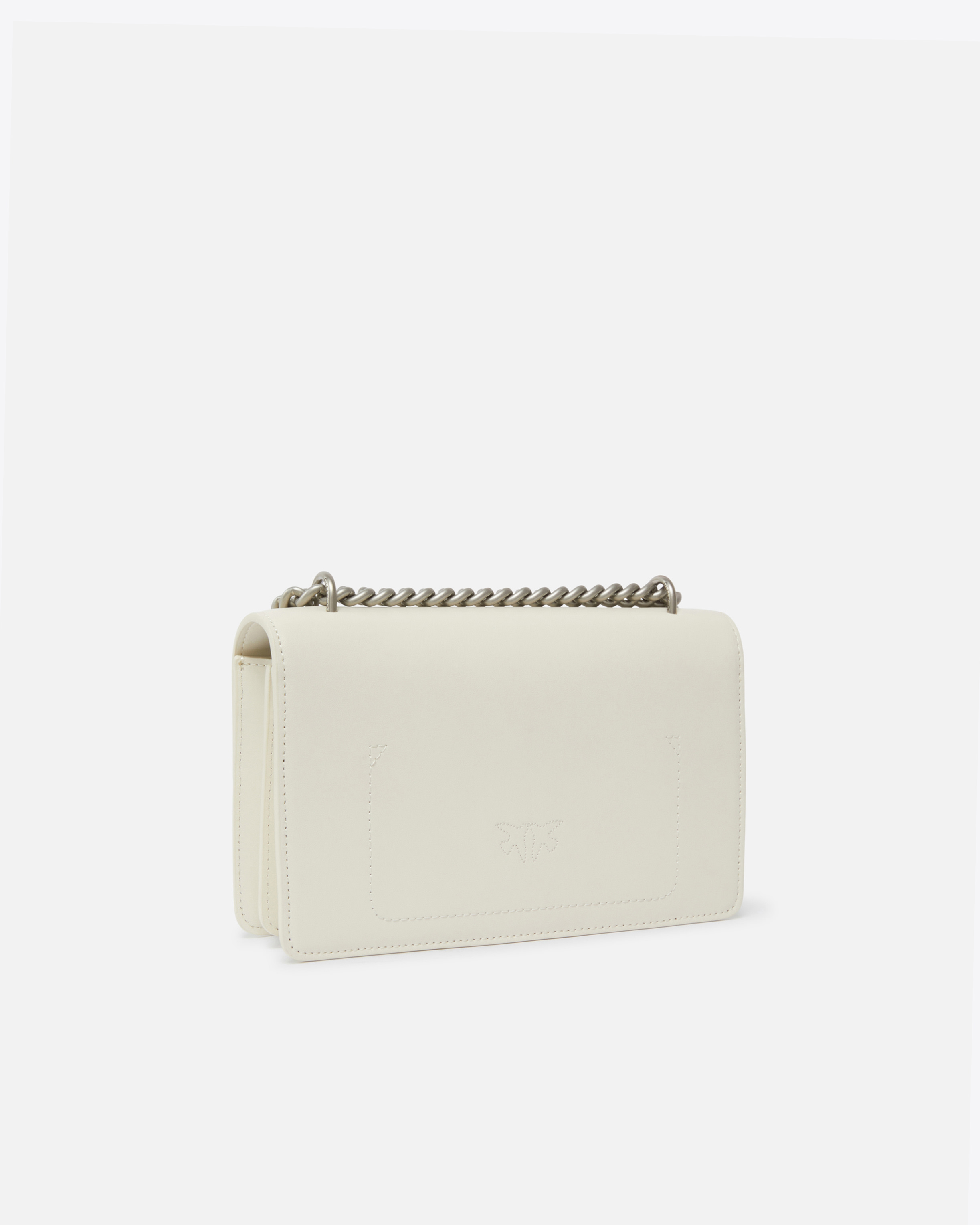 Shop Pinko Mini Love Bag One Simply In White+white-old Silver