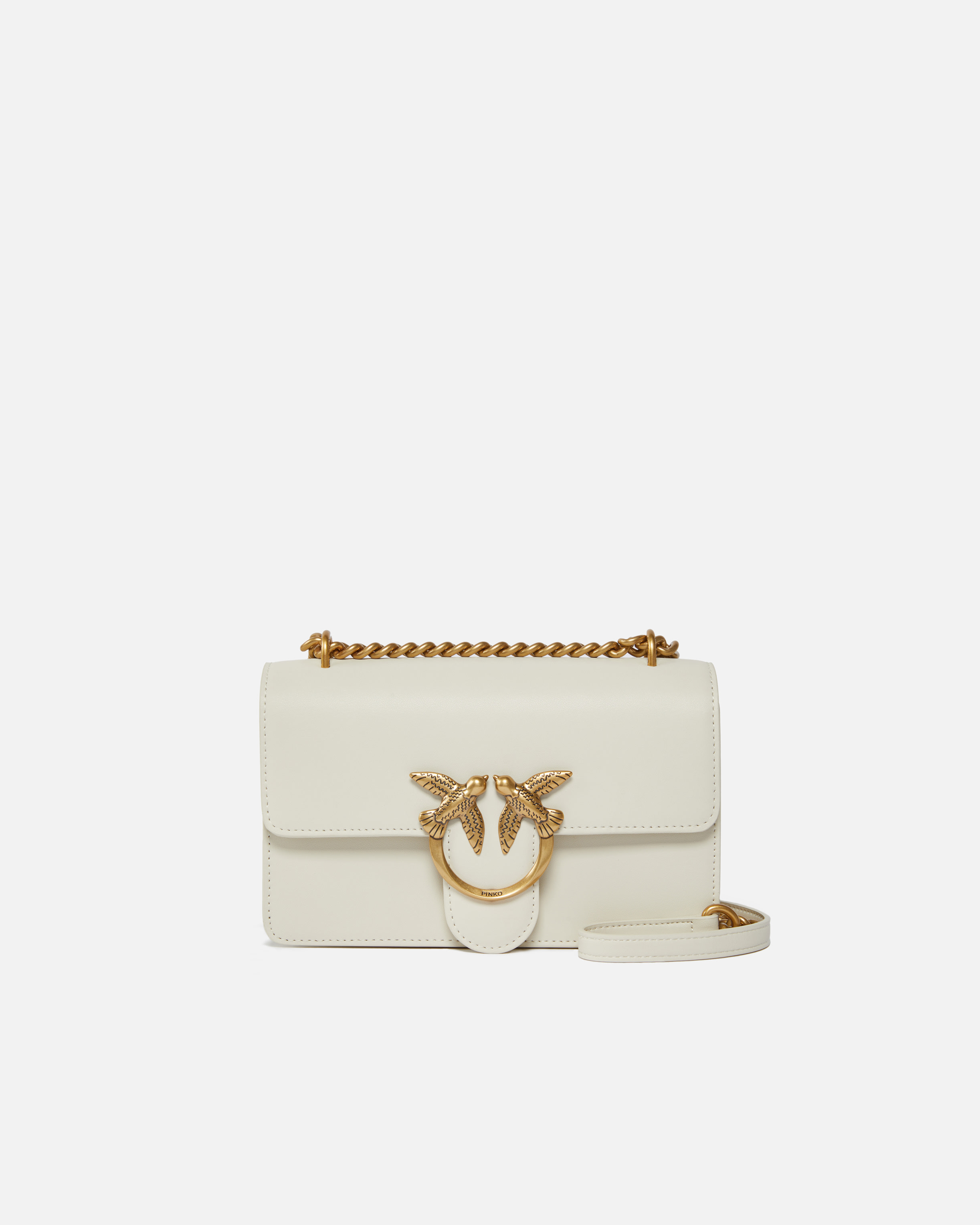 Pinko Mini Love Bag One Simply In White+white-antique Gold