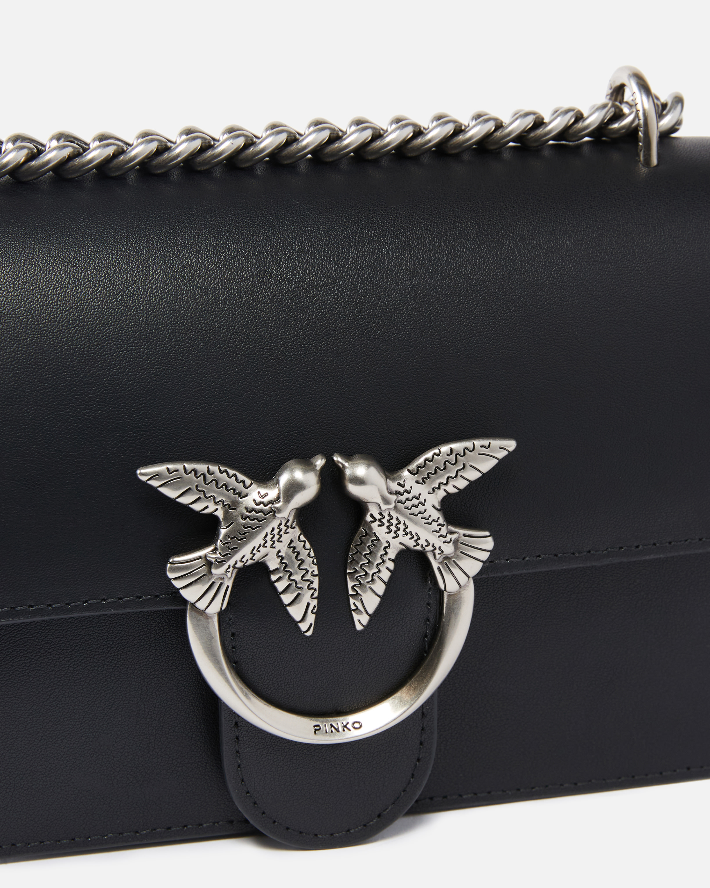 Pinko Mini Love Bag One Simply In Black-old Silver