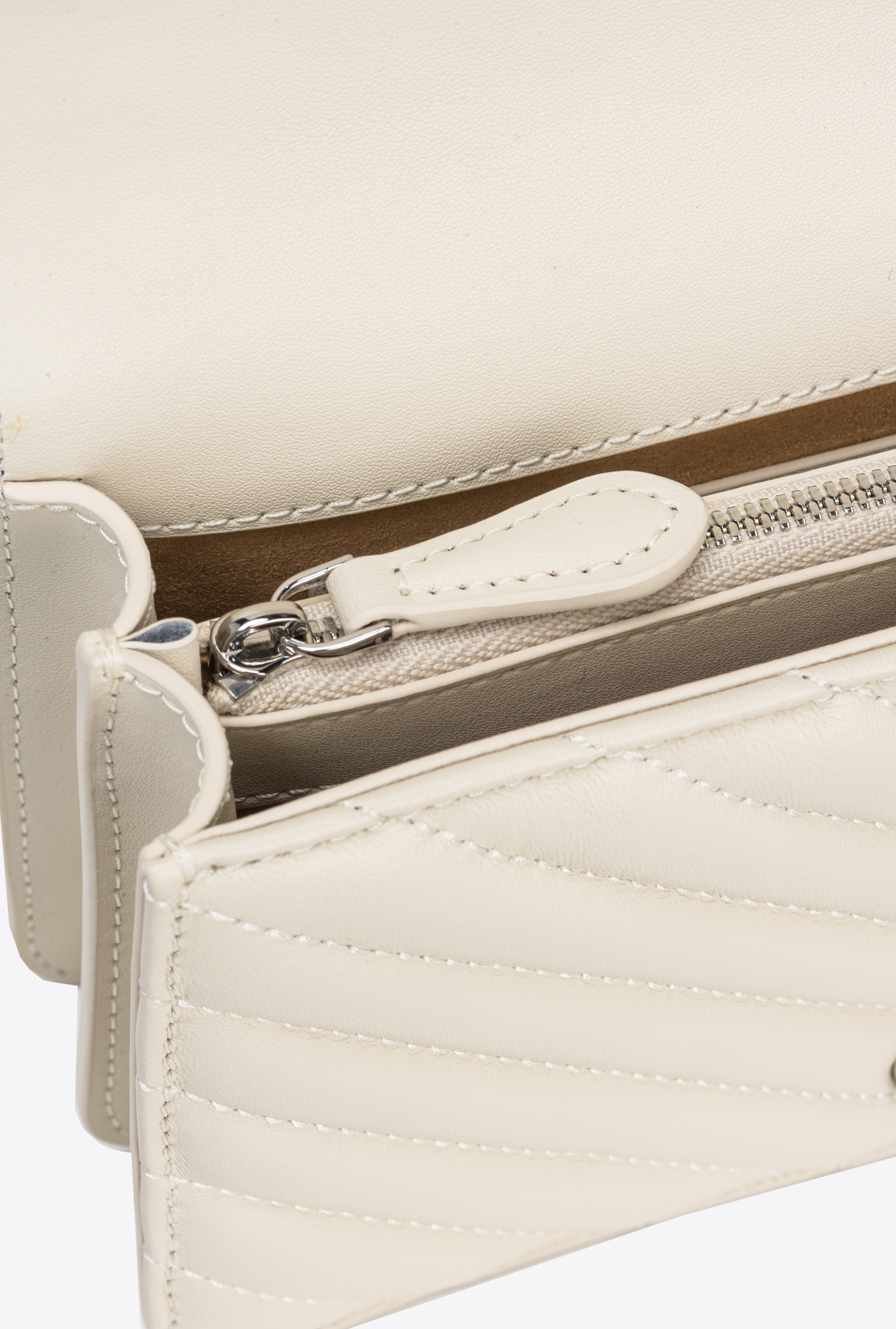 Pinko Mini Love Bag One Simply In White+white-old Silver