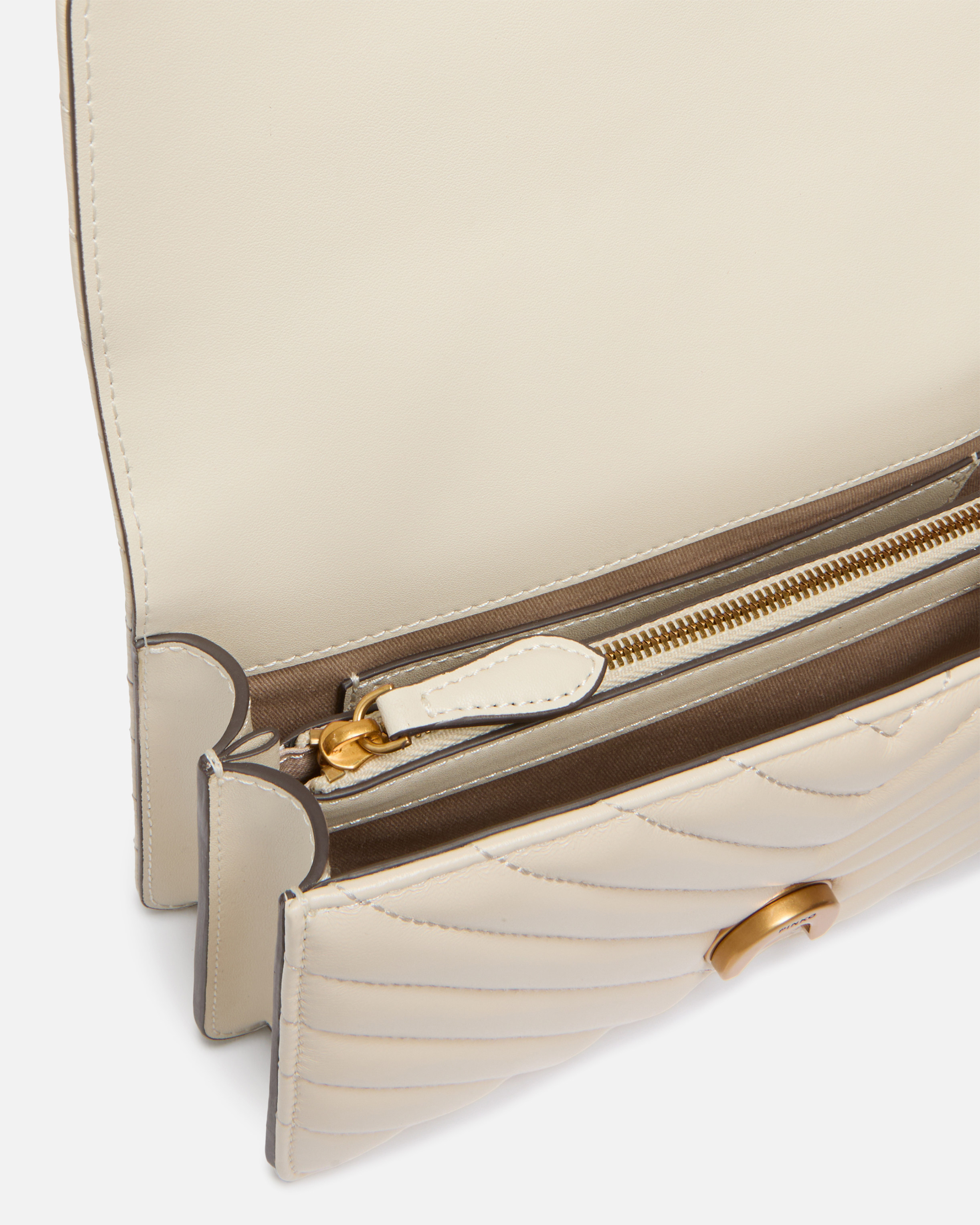 Pinko Classic Love Bag One Simply Crossbody Bags White In White+white-antique Gold