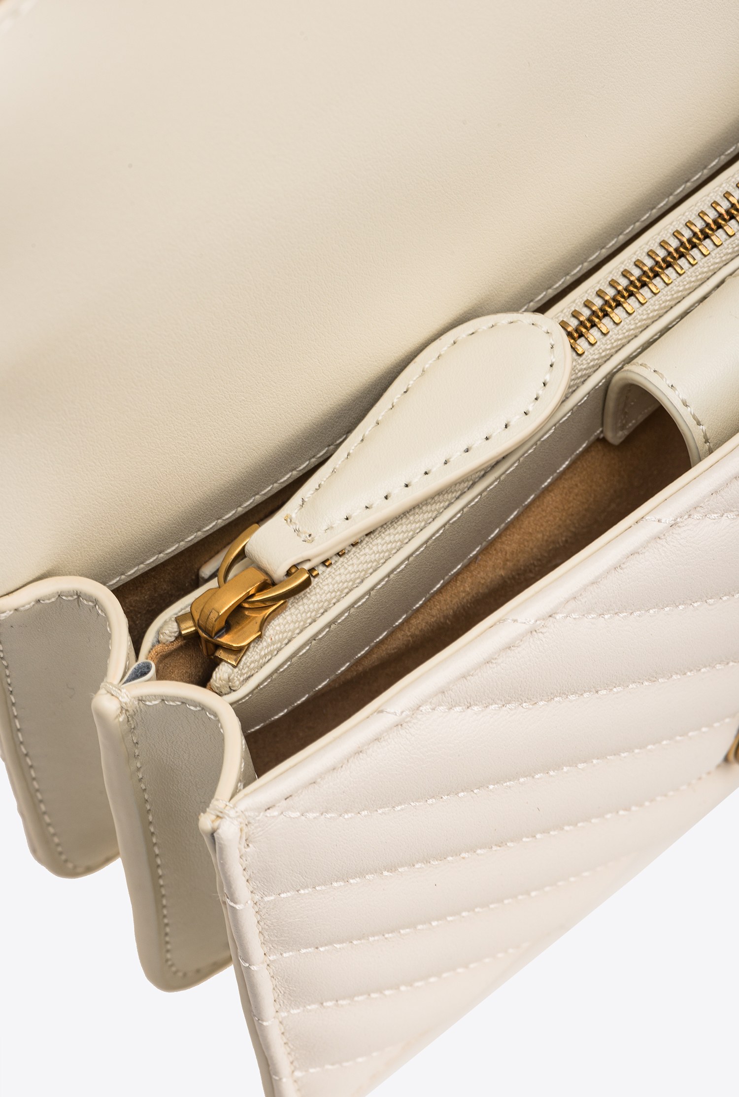Pinko Classic Love Bag One Simply Crossbody Bags White In White+white-antique Gold
