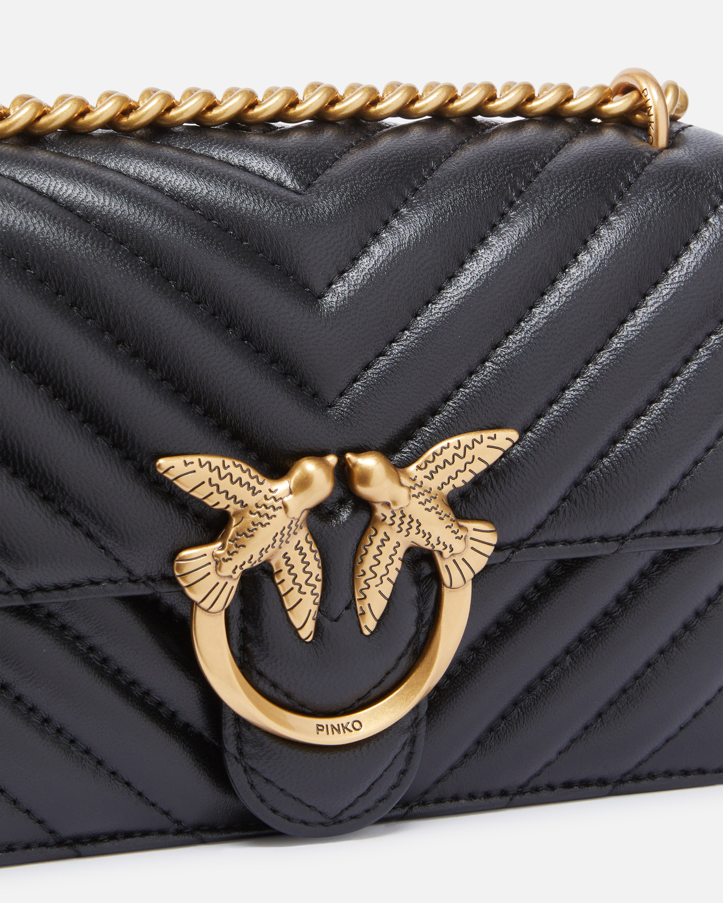 Mini Lady Love Bag Puff Chevron PINKO → Compra en línea