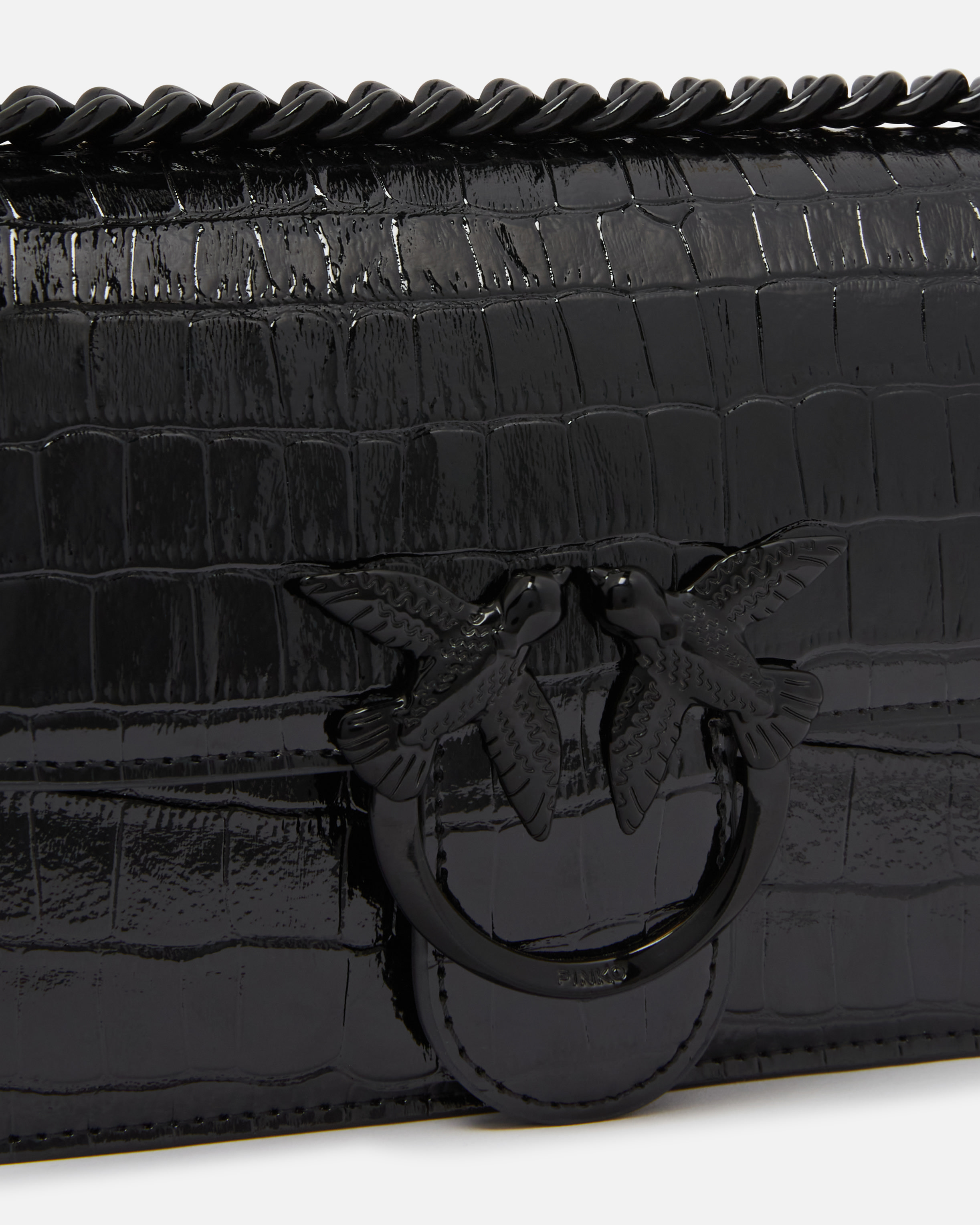 Love Bag all-black patent crossbody bag 2