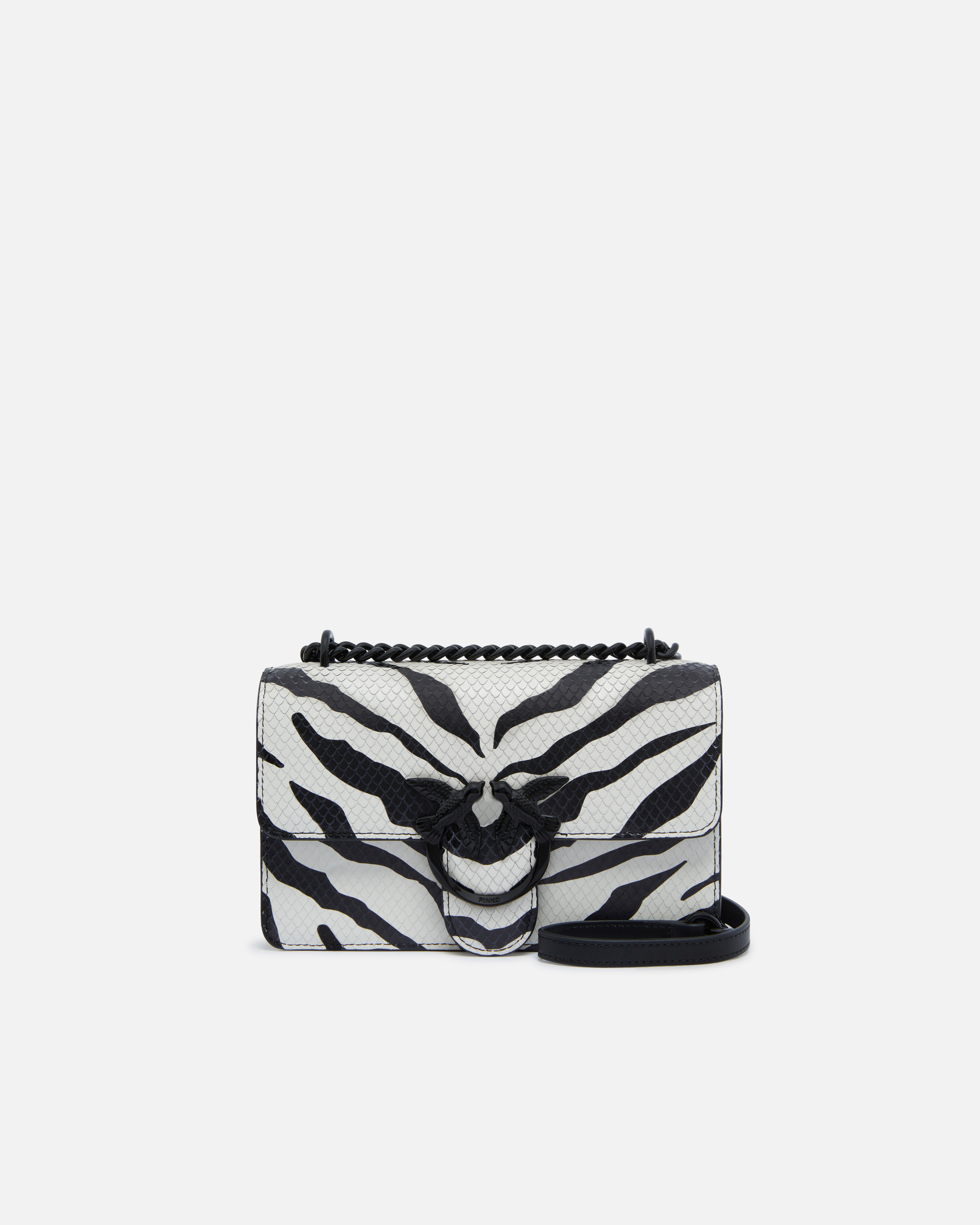 Pinko Kleine Lederumhängetasche Mini Love Bag mit Zebra-Print