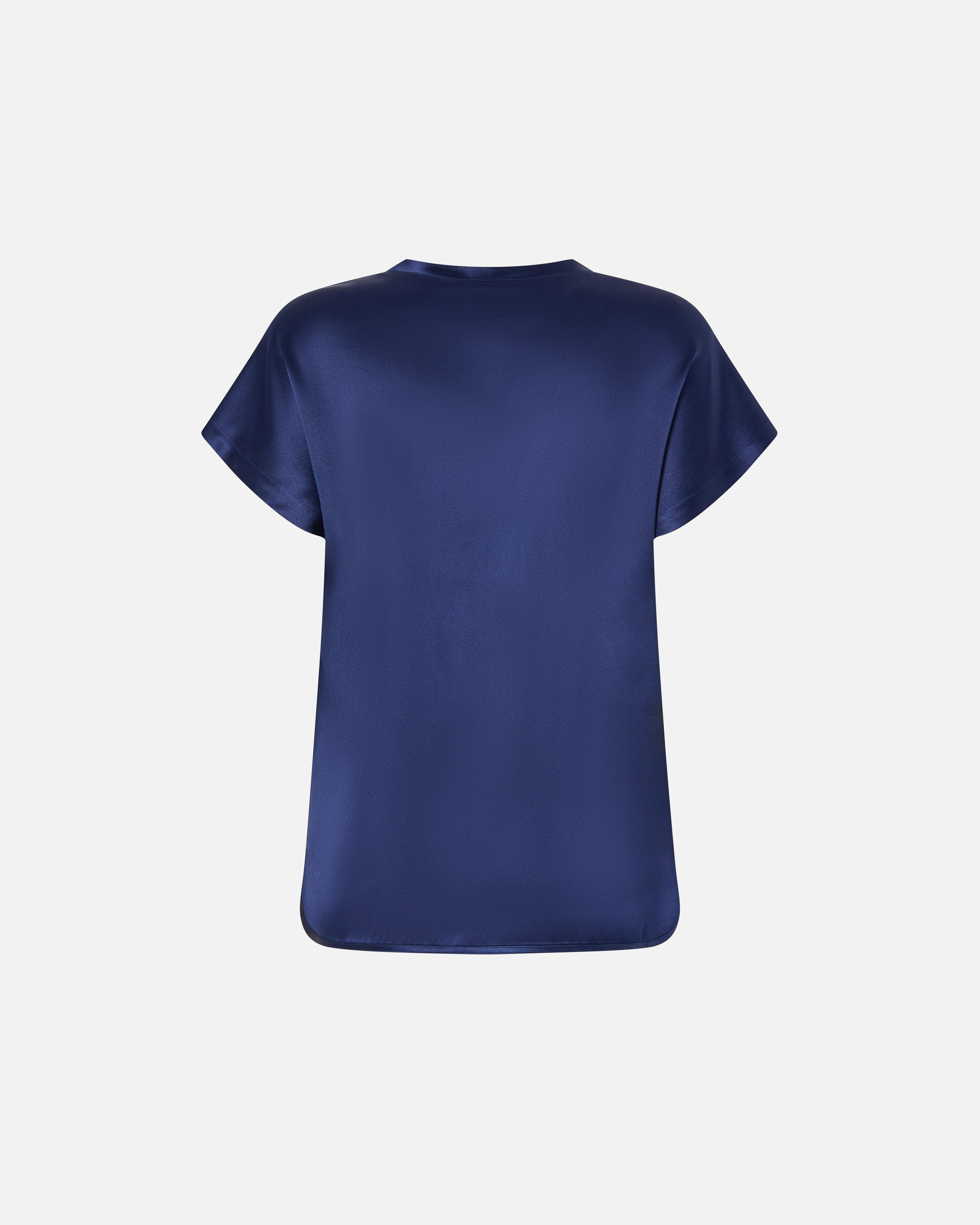 Pinko Satin Blouse With Cap Sleeves In Abyss Blue