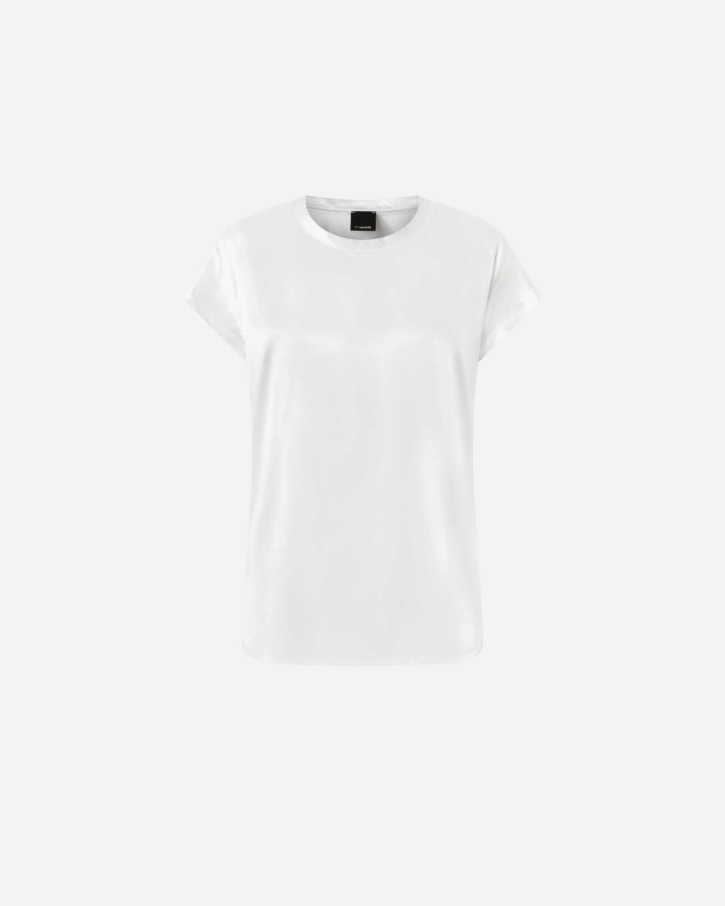 Pinko Satin Blouse With Cap Sleeves In Snow White