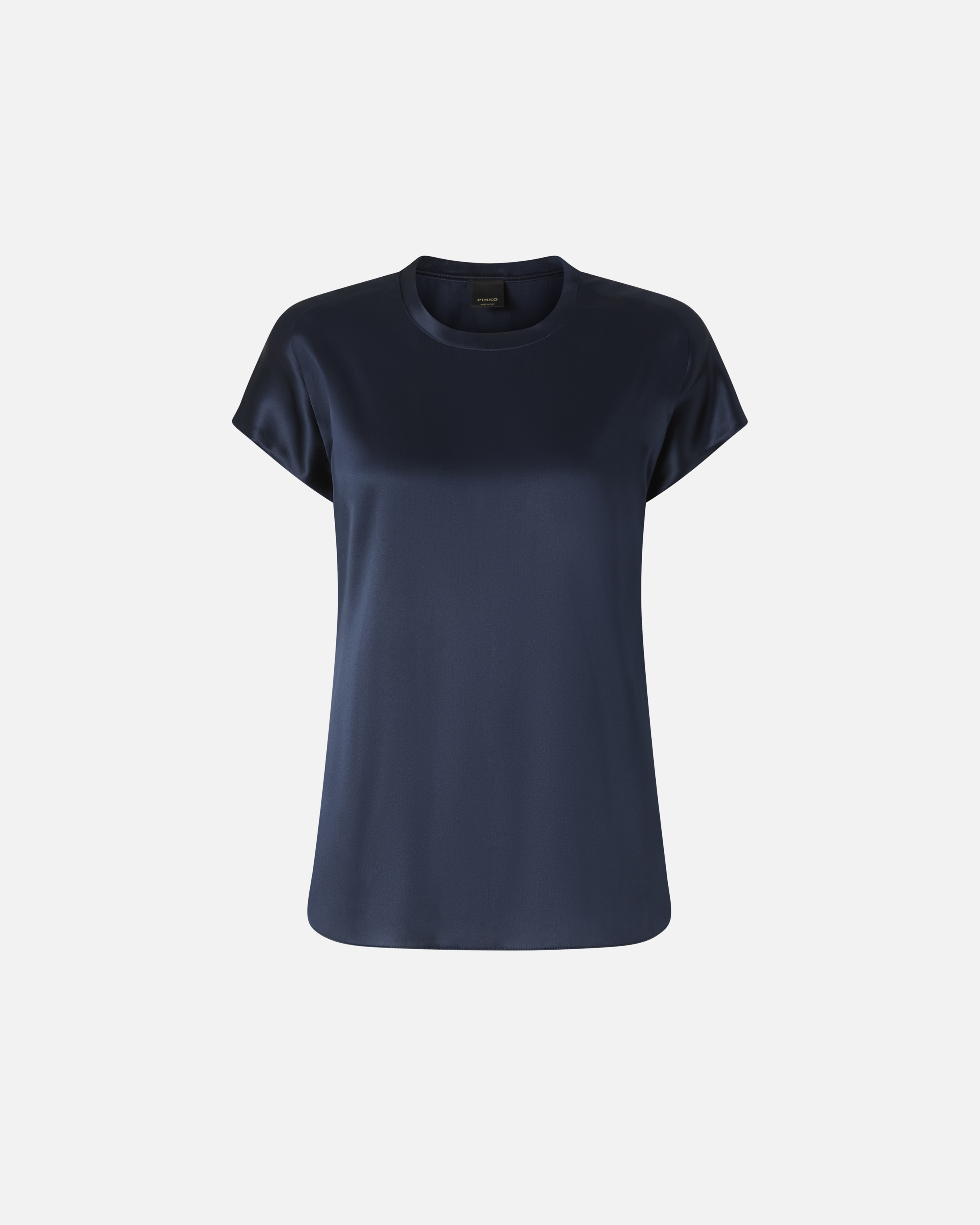 Bluse aus Satin mit kurzen Ärmeln 0