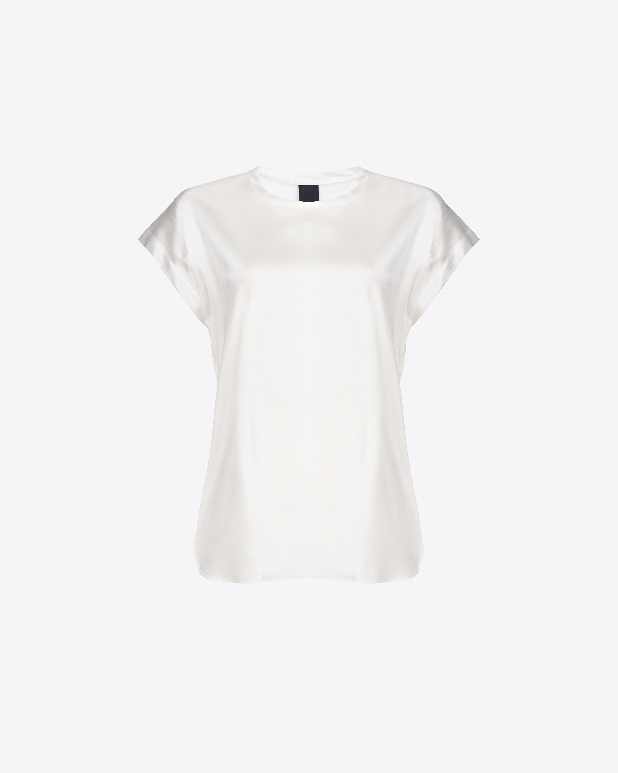 Shop Pinko Top En Satin Stretch In Snow White