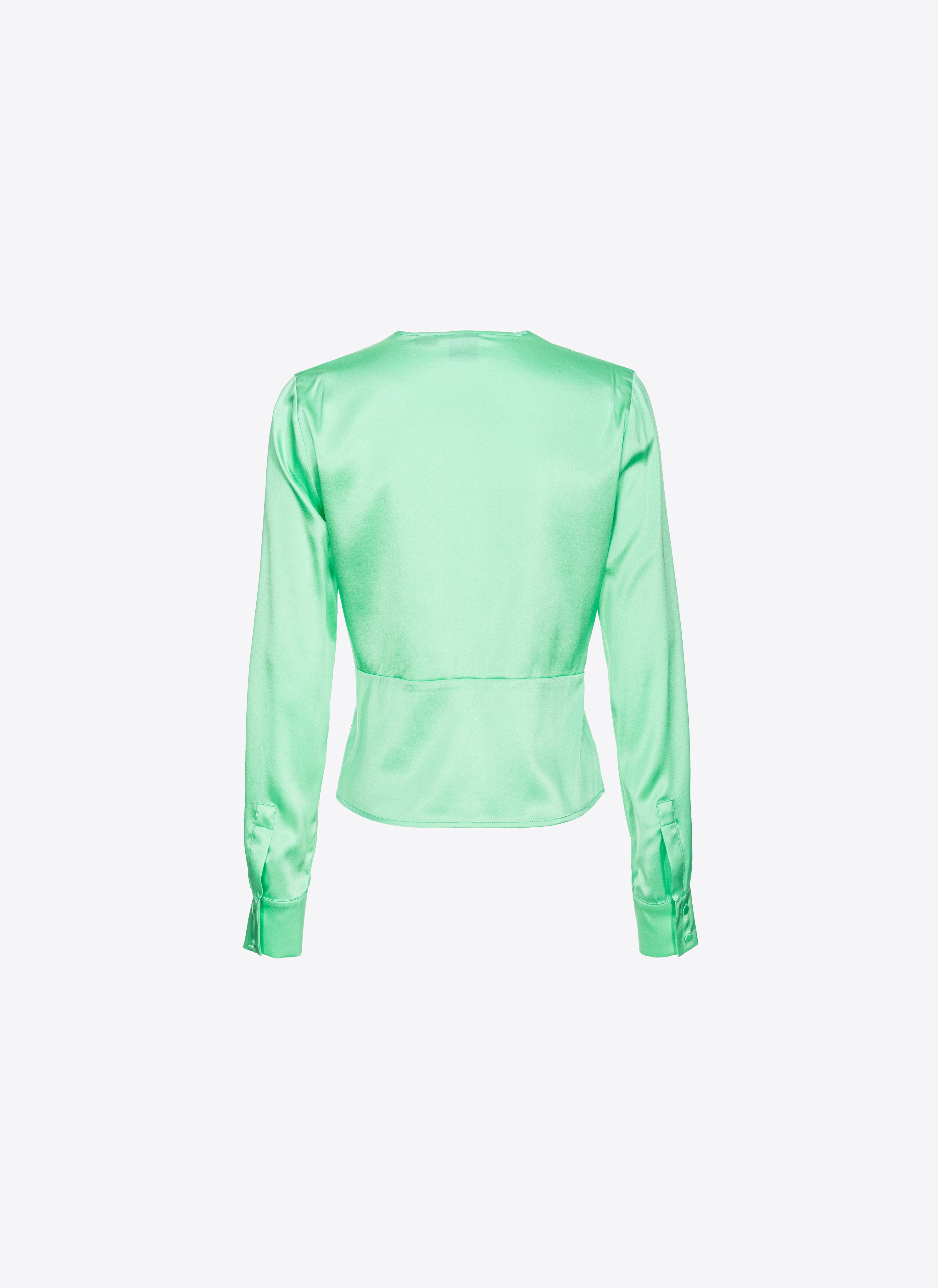 Shop Pinko Long-sleeved Satin Blouse In Bouquet