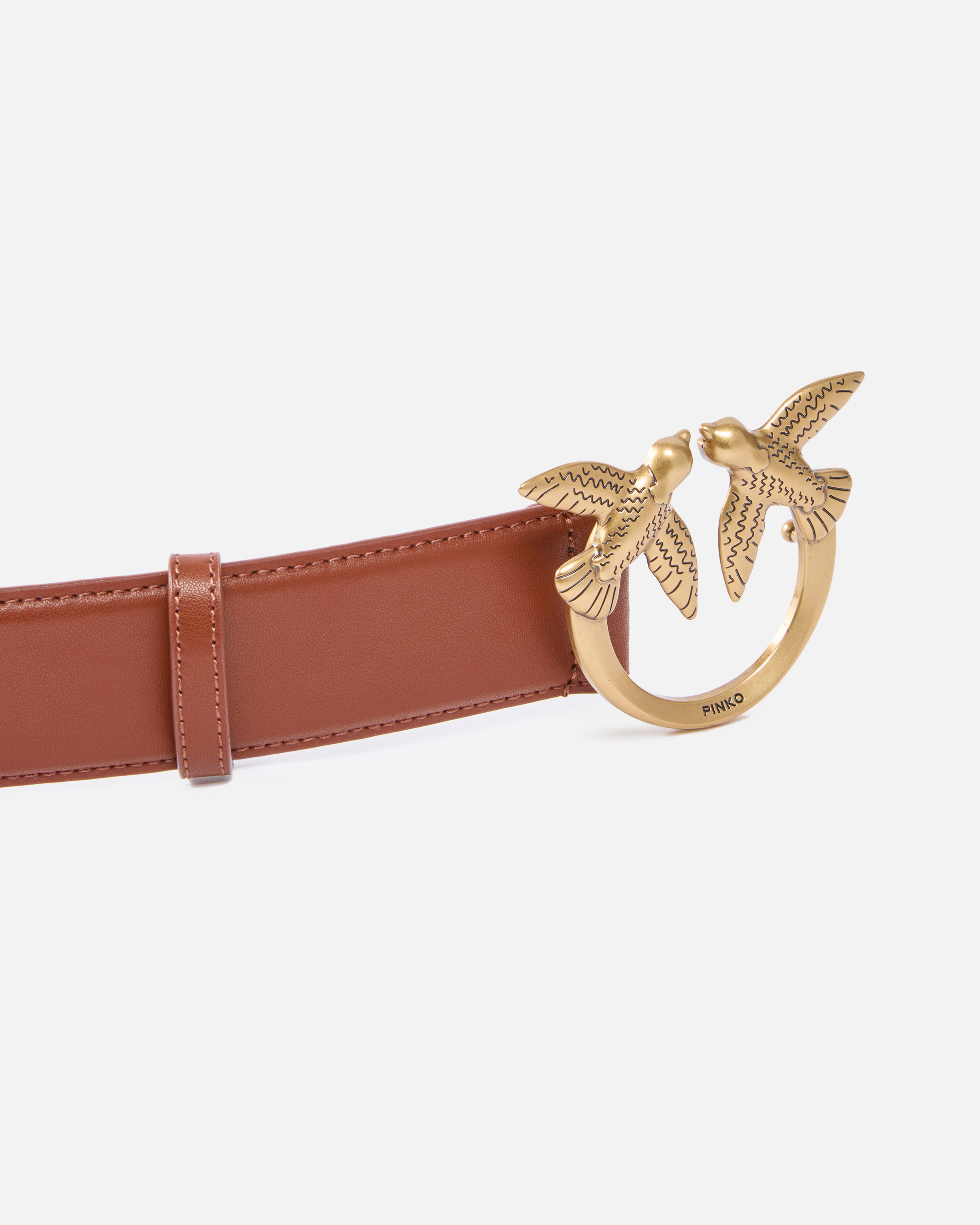 Ceinture large Love Birds en cuir 4cm 4