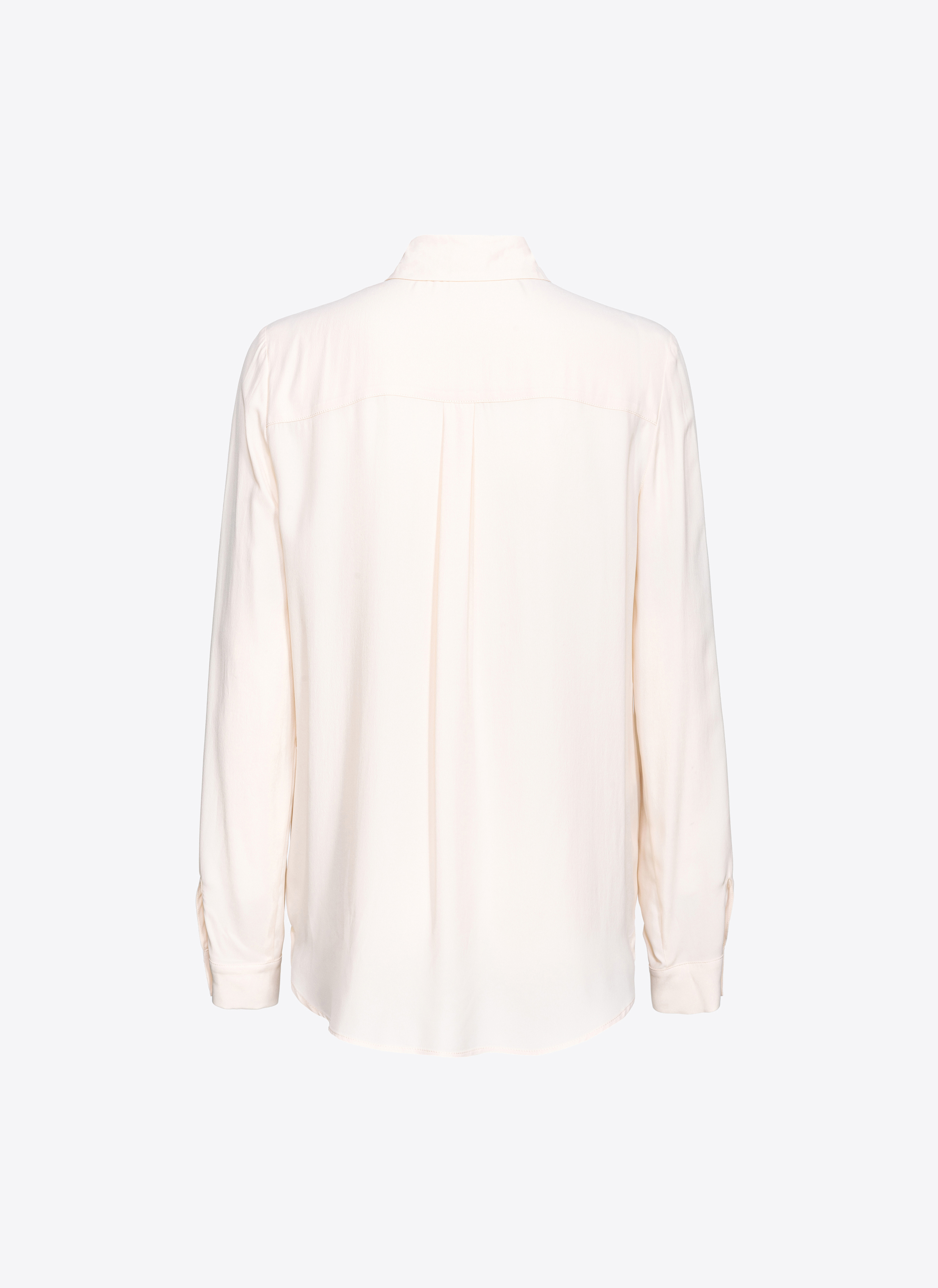 Shop Pinko Chemise En Soie Mélangée À Poches Poitrine In  Rose Fumé Blanc