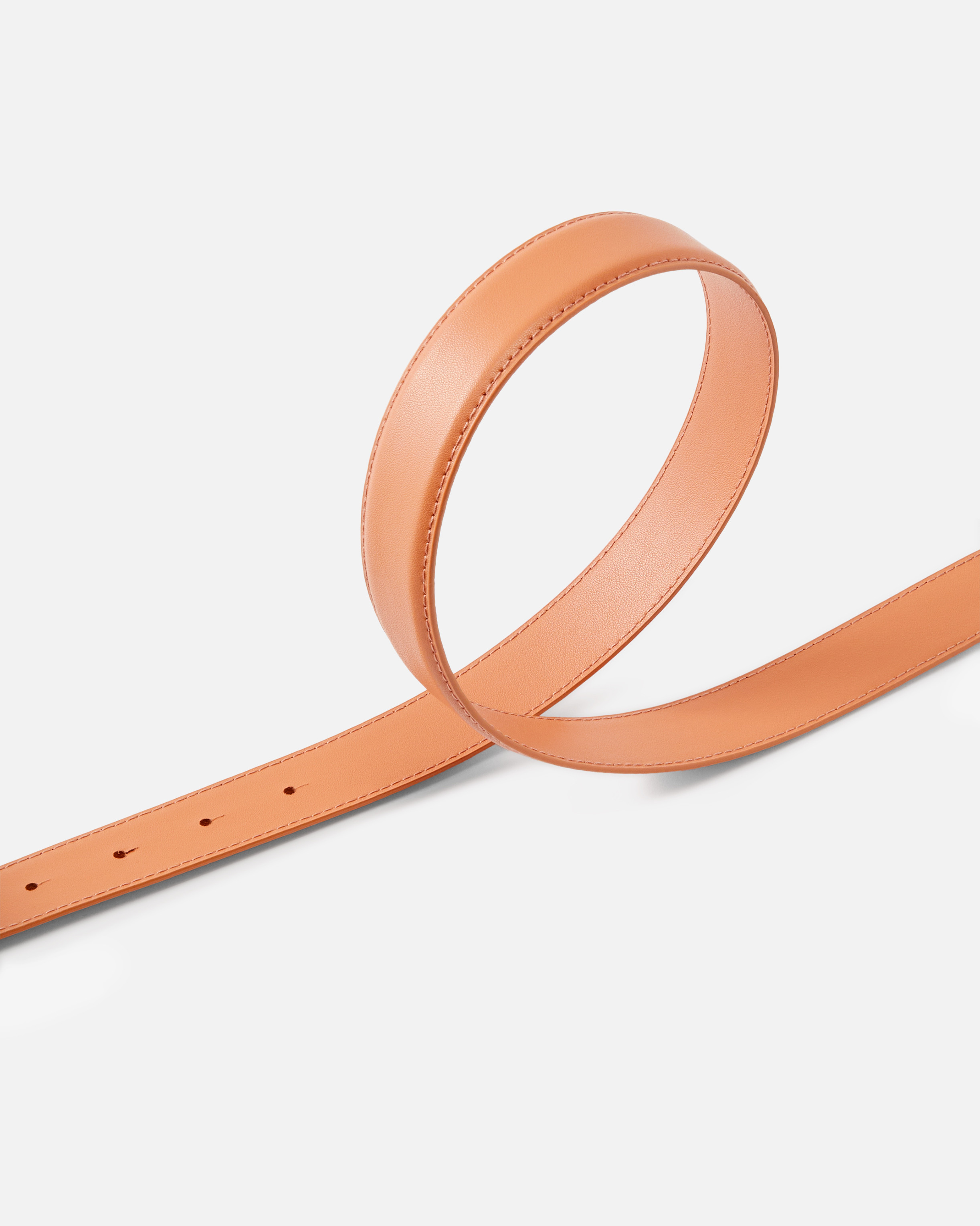 Pinko Love Birds Leather Belt 3cm In Orange Brandy-or Antique