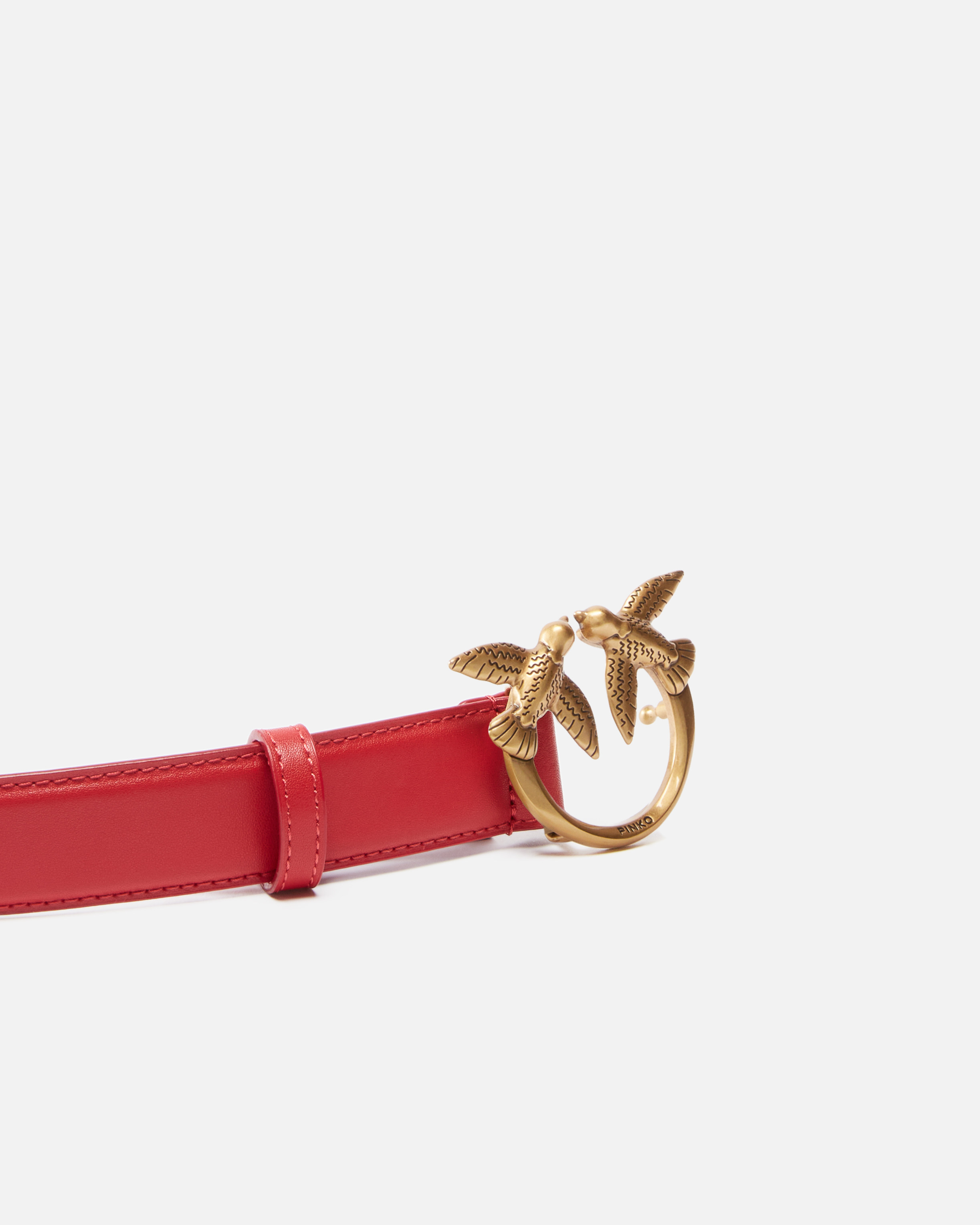 Pinko Ceinture Love Birds En Cuir 3cm In R30q