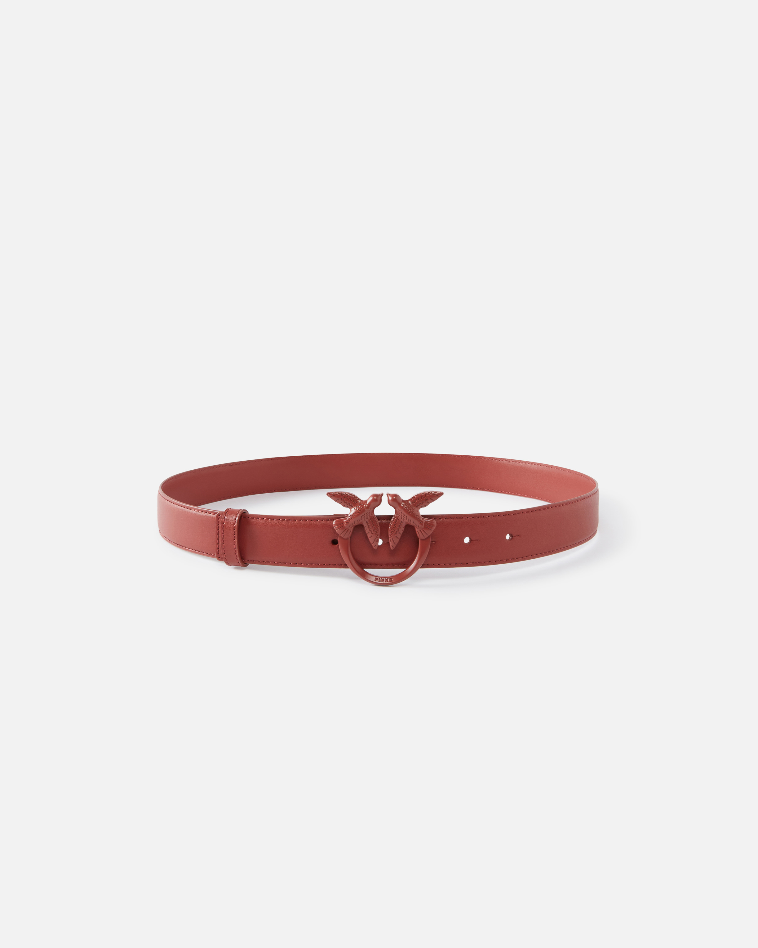Pinko Belt With Colored Buckle 3cm In Ocre Rouge-color Block