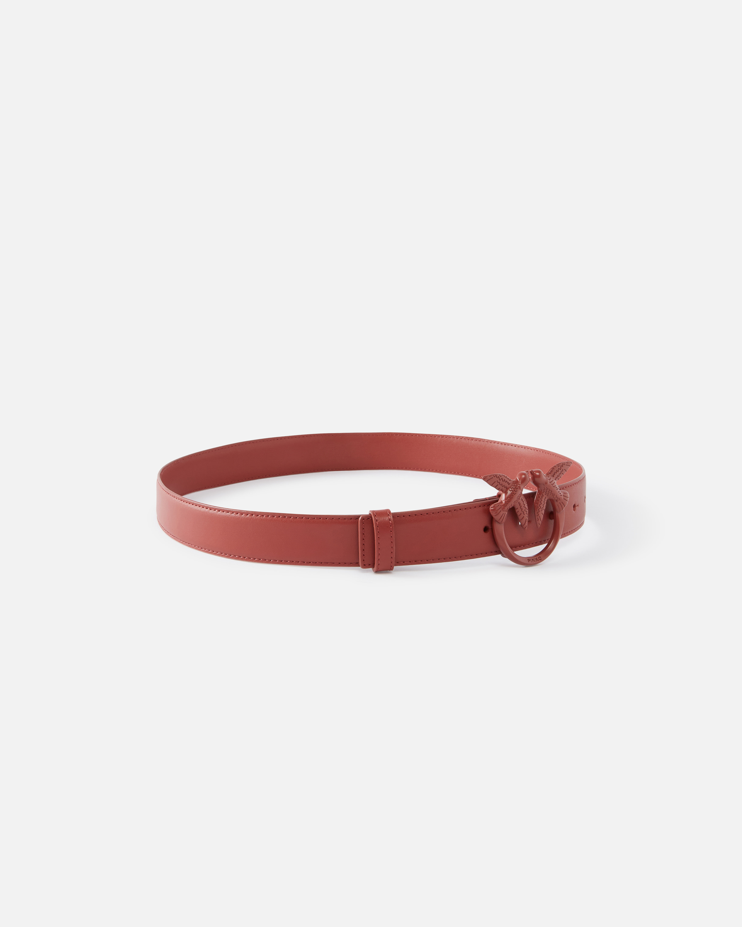 Pinko Belt With Colored Buckle 3cm In Ocre Rouge-color Block