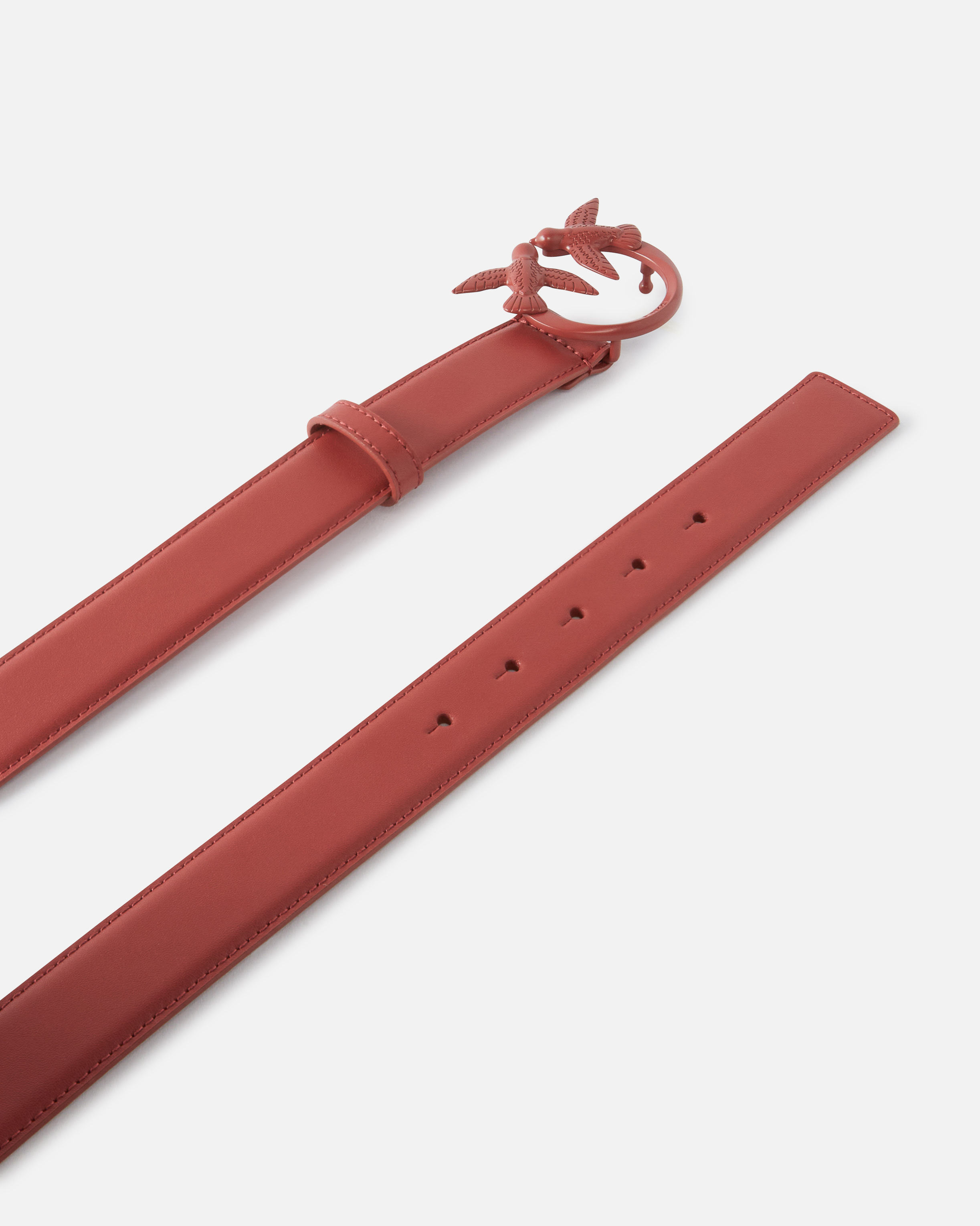 Pinko Belt With Colored Buckle 3cm In Ocre Rouge-color Block