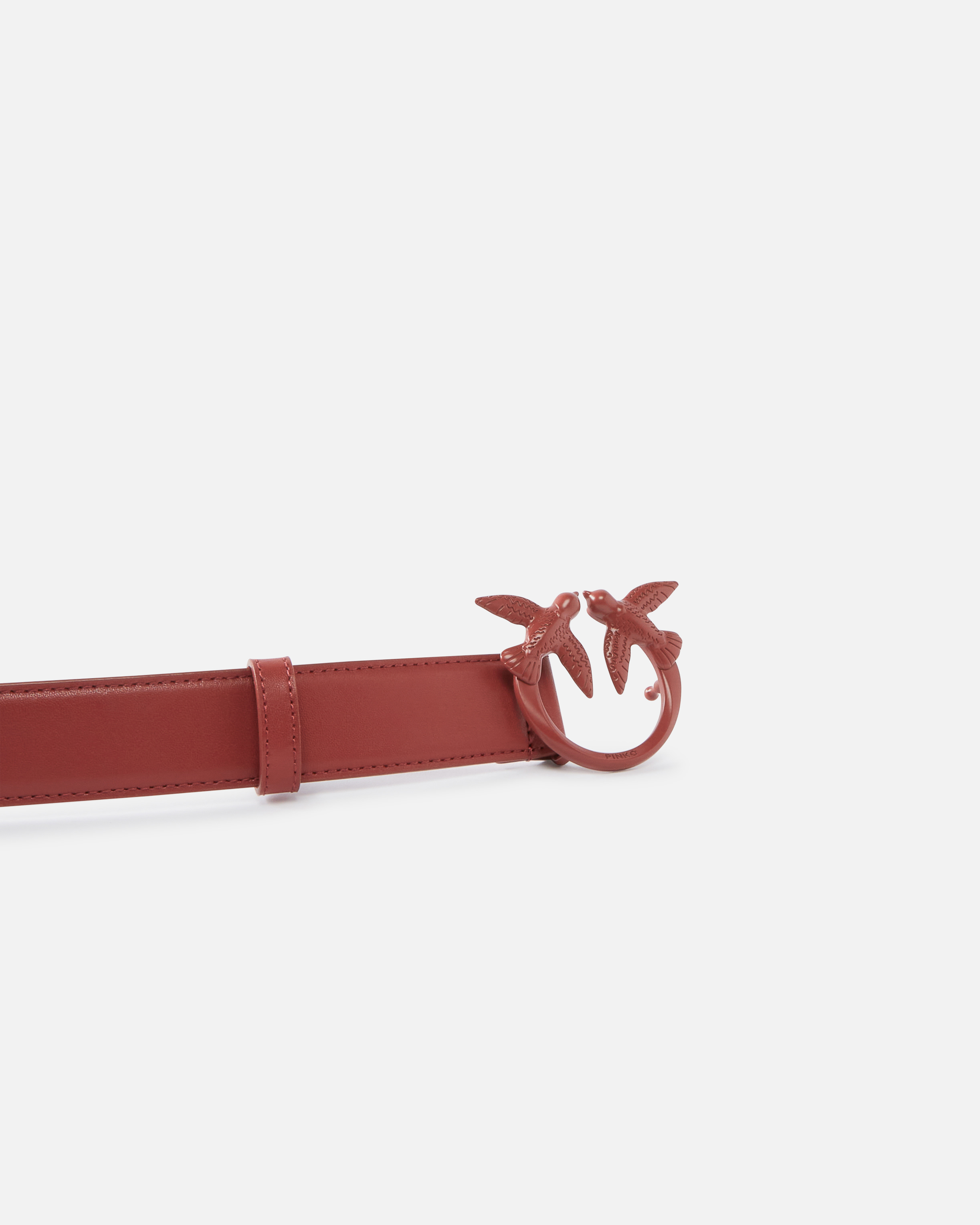Pinko Belt With Colored Buckle 3cm In Ocre Rouge-color Block