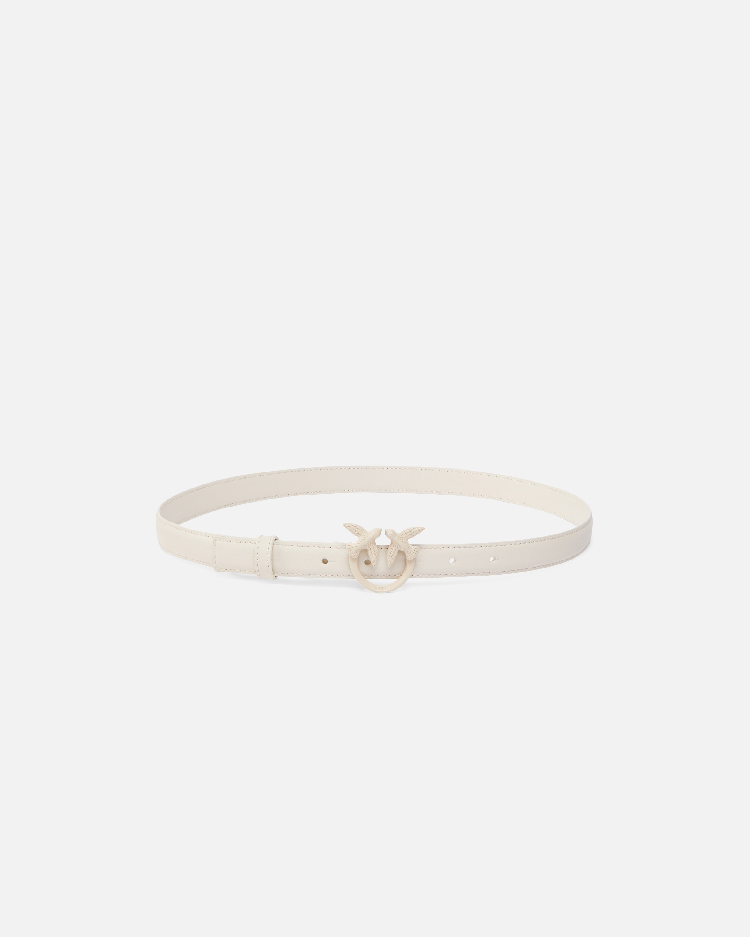 Pinko Belt With Colored Buckle 3cm In Blanc + Blanc-color Block