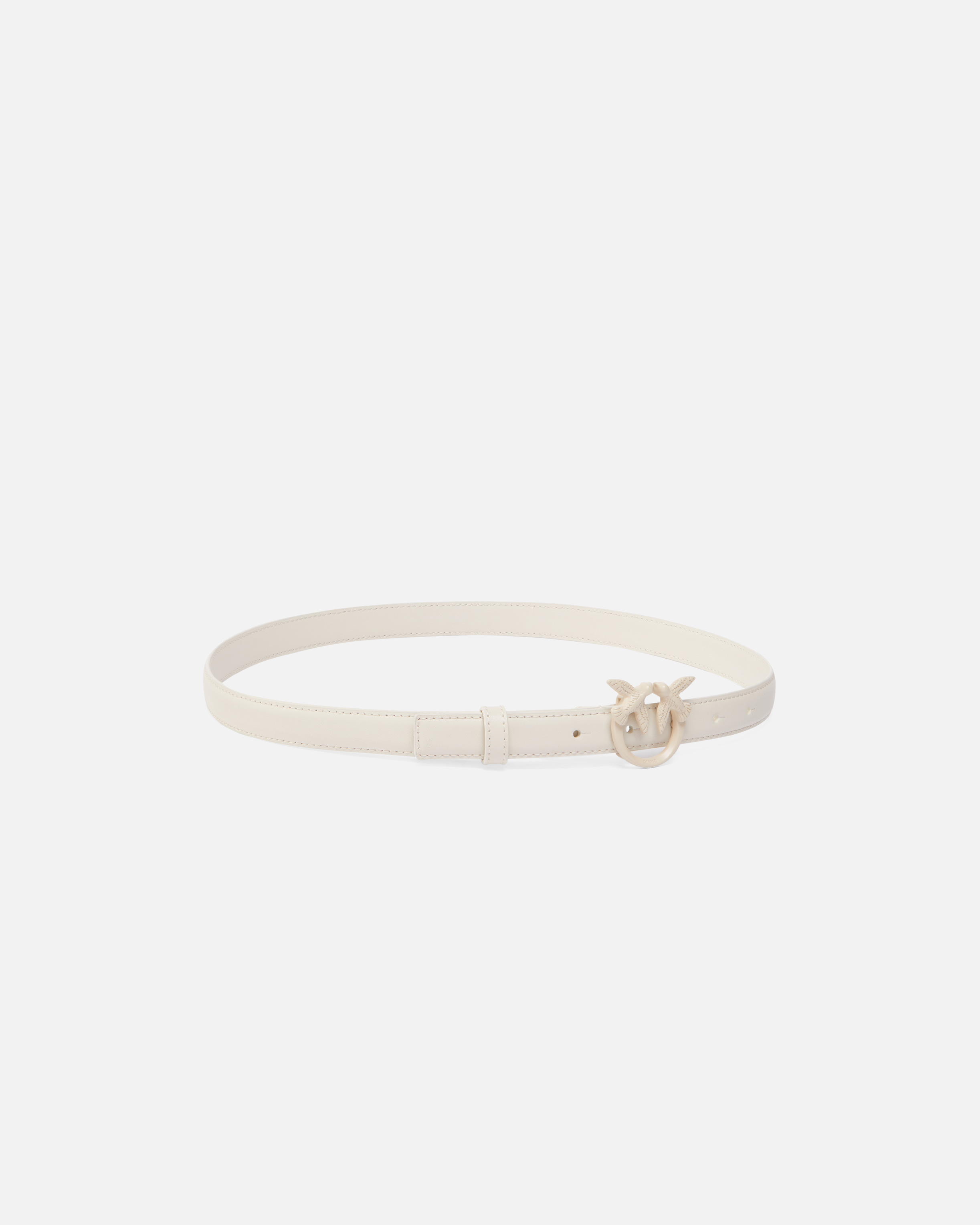 Pinko Belt With Colored Buckle 3cm In Blanc + Blanc-color Block