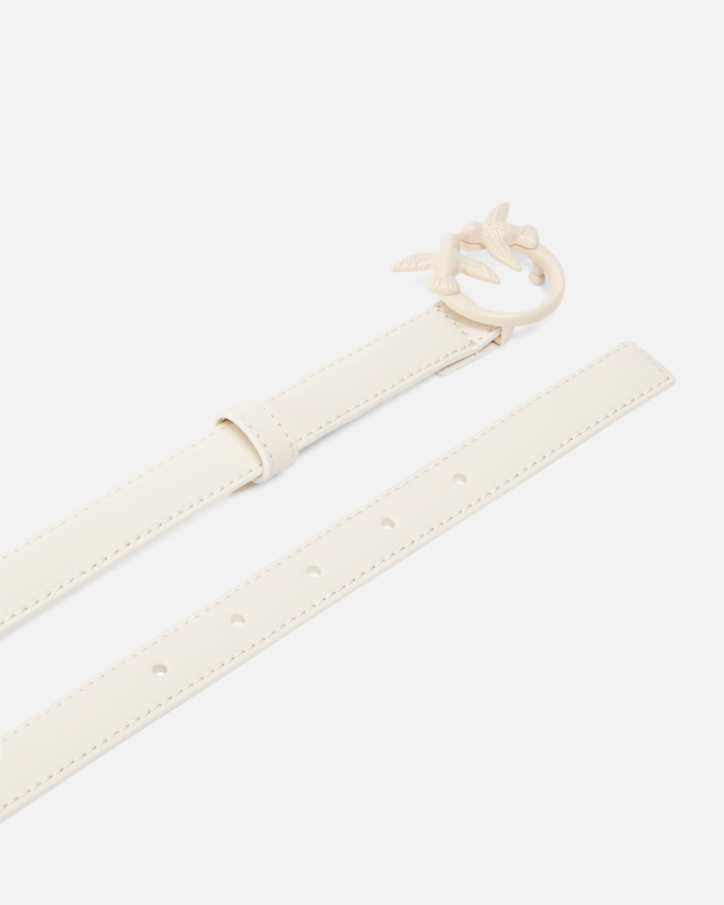Pinko Belt With Colored Buckle 3cm In Blanc + Blanc-color Block