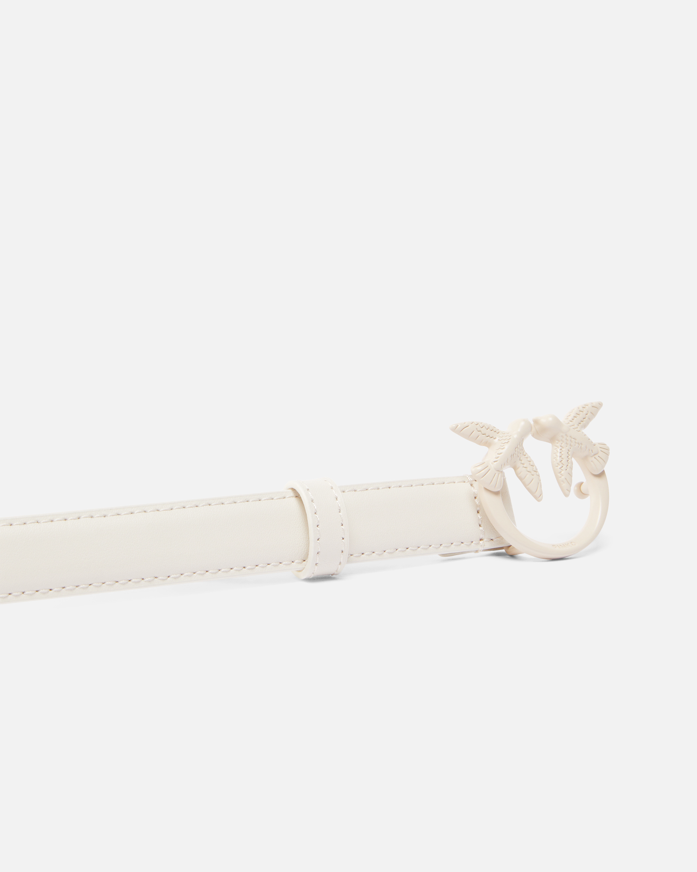 Pinko Belt With Colored Buckle 3cm In Blanc + Blanc-color Block