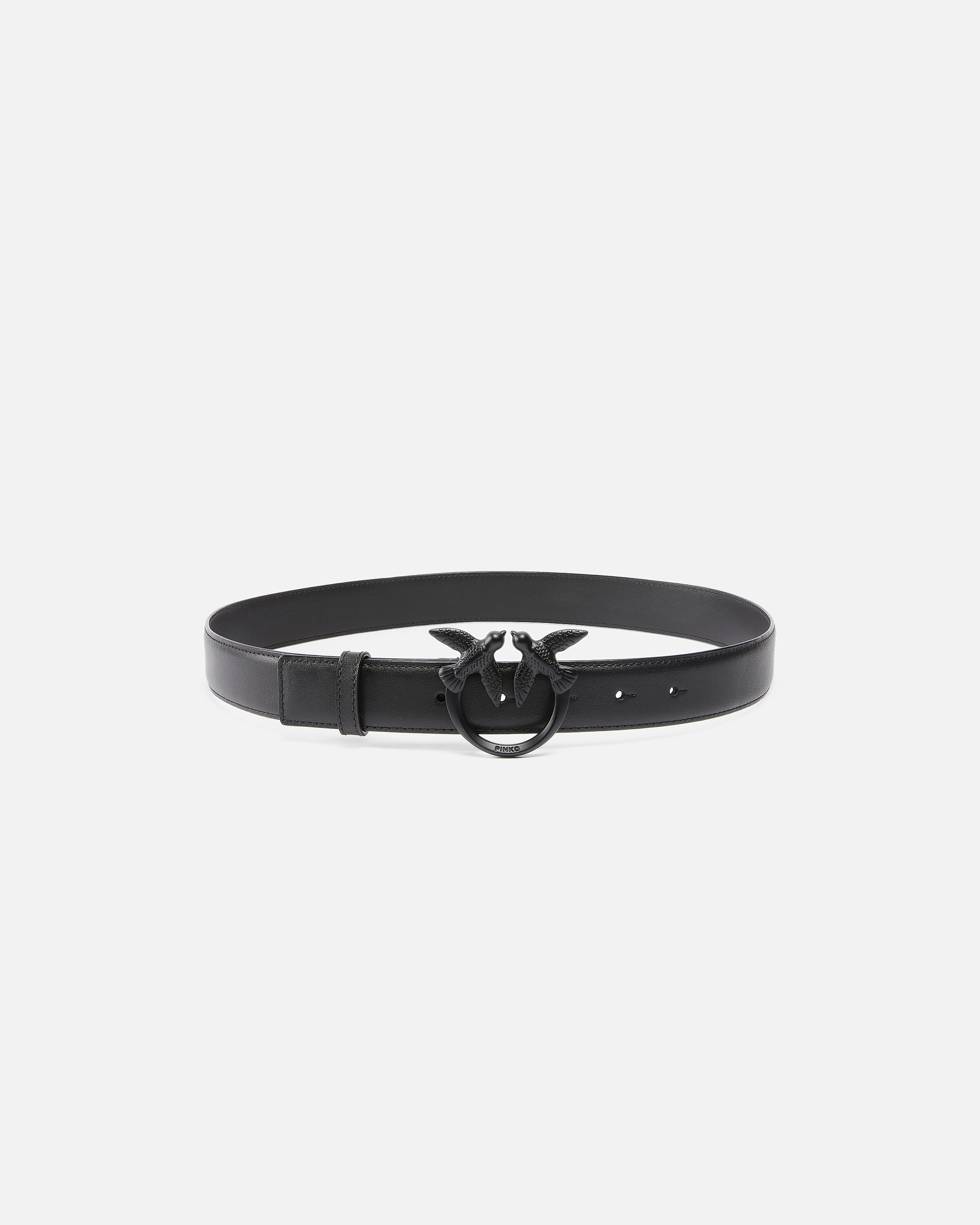 Pinko Belt With Colored Buckle 3cm In Limo Black Block Colour